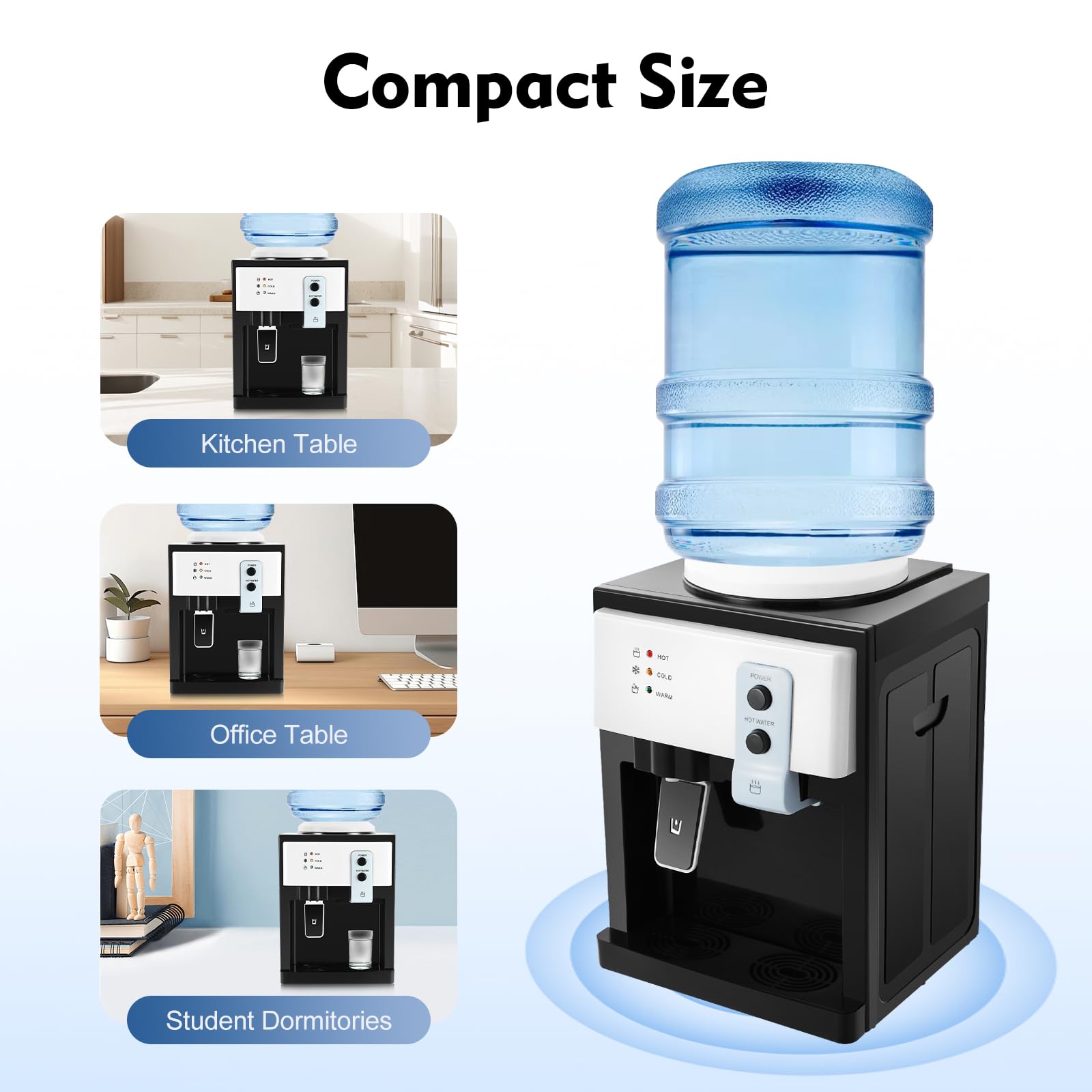 TiryyDrela Distributore Acqua Calda Fredda da Tavolo 18,9L