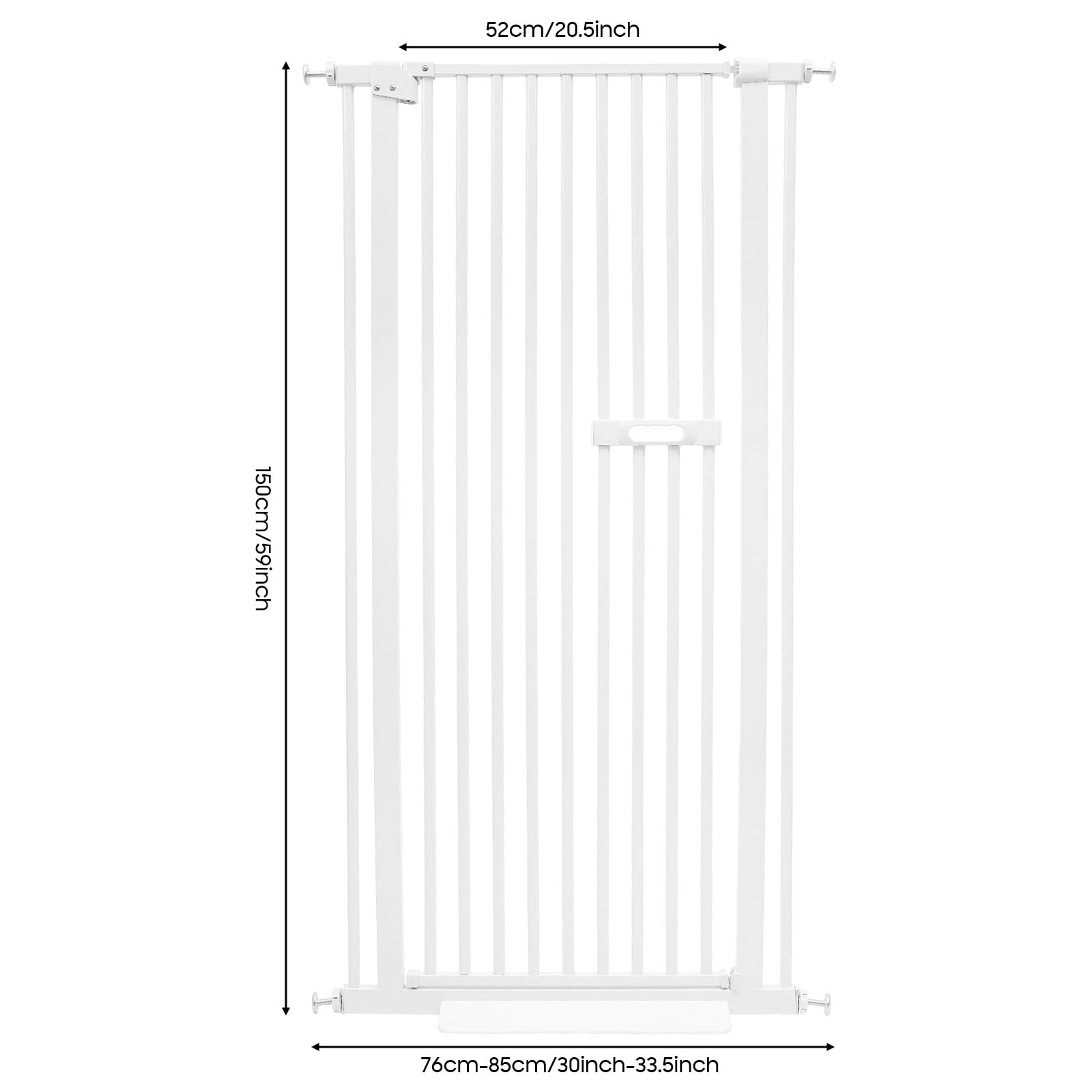 TiryyDrela Cancello Sicurezza Cani Bianco 76-85 cm H150