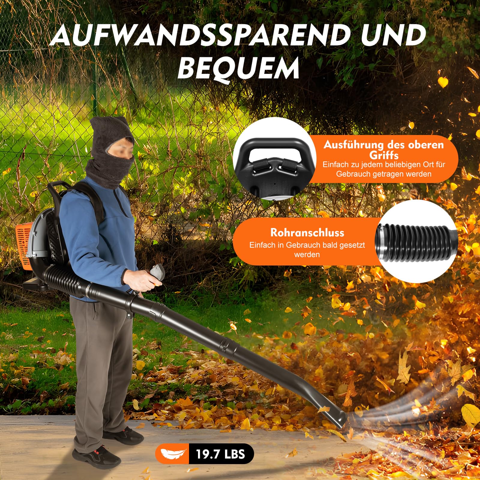 TiryyDrela Soffiatore a Benzina a Spalla 63 Cc 2,7 kW Foglie