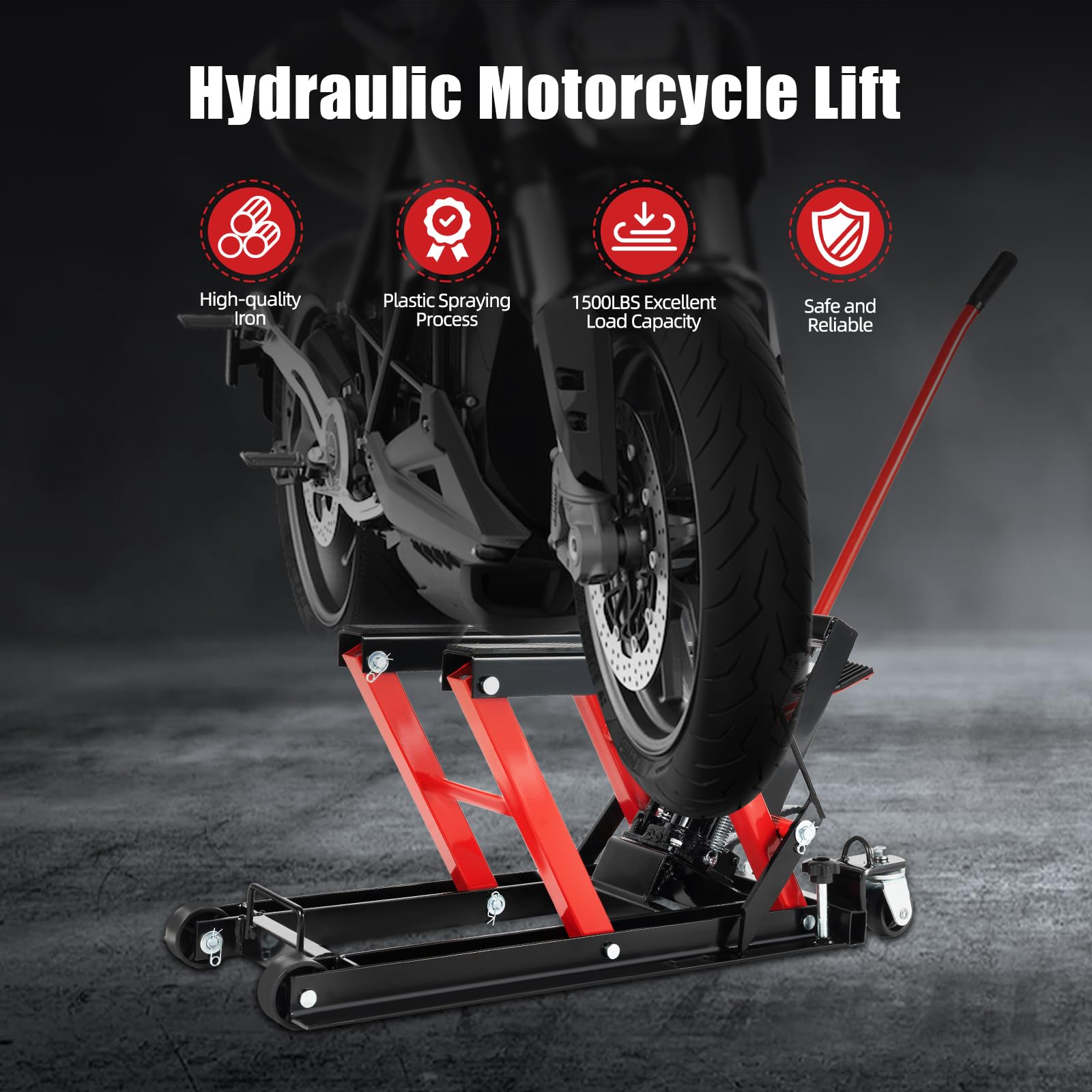 TiryyDrela Cric Moto Idraulico 680 kg Sollevatore 115-365 mm