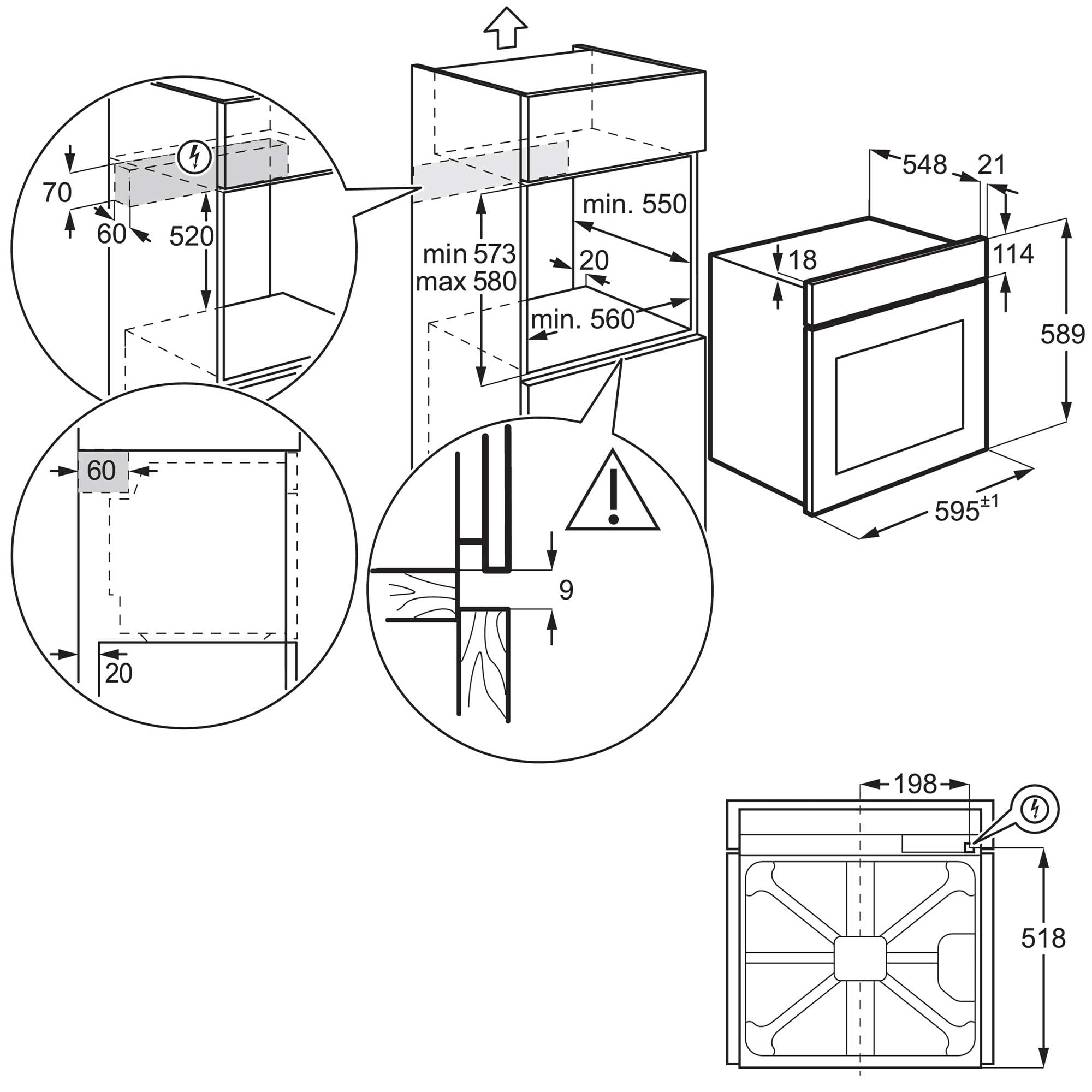 Electrolux Serie 600 EOD5H40X forno incasso vapore 72 L inox