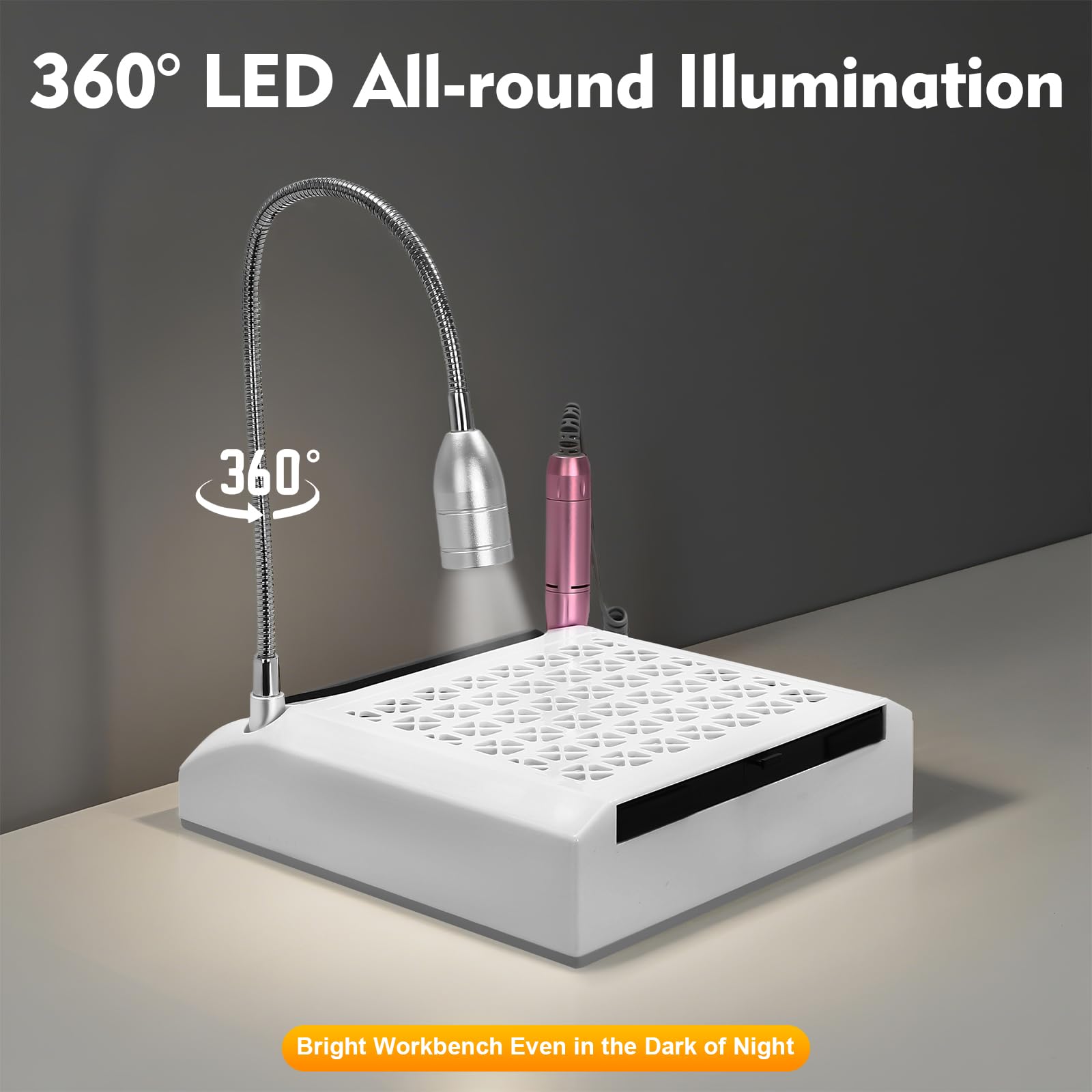 TiryyDrela Fresa Unghie 4 in 1 con Aspiratore e LED