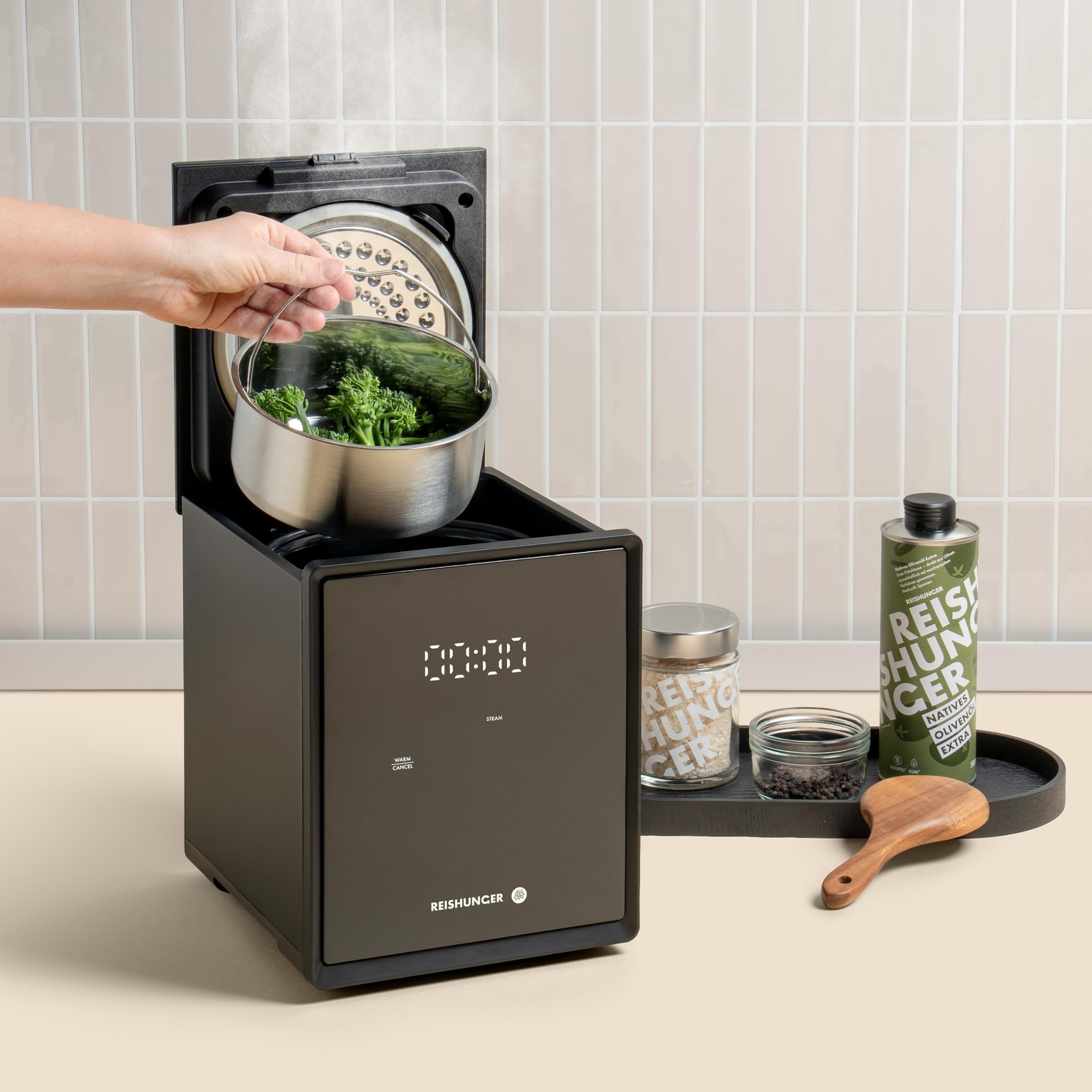 Reishunger Sumi Cuociriso Digitale 3L Nero 12 Programmi