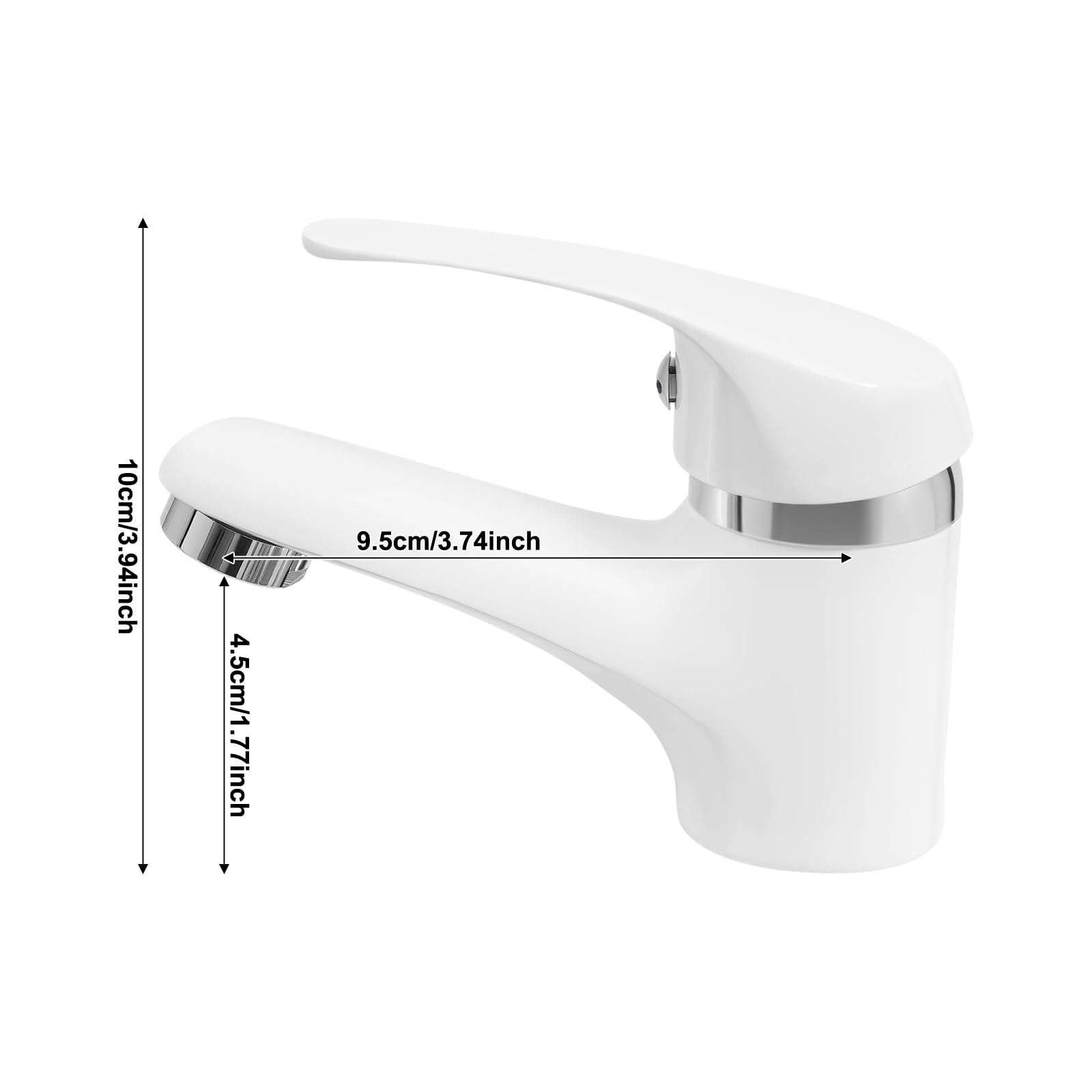 TiryyDrela Rubinetto Bagno Bianco Ottone Compatto 10 cm