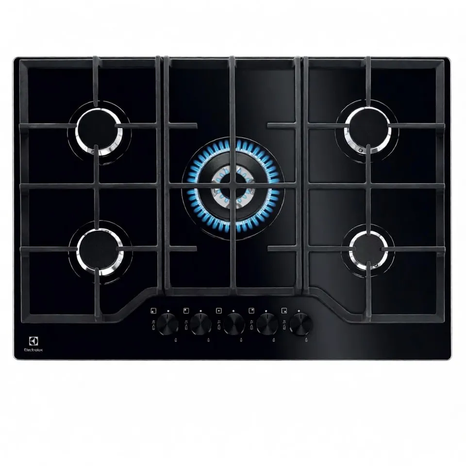 Electrolux Serie 600 EGG7536K piano gas 75 cm nero 5 fuochi