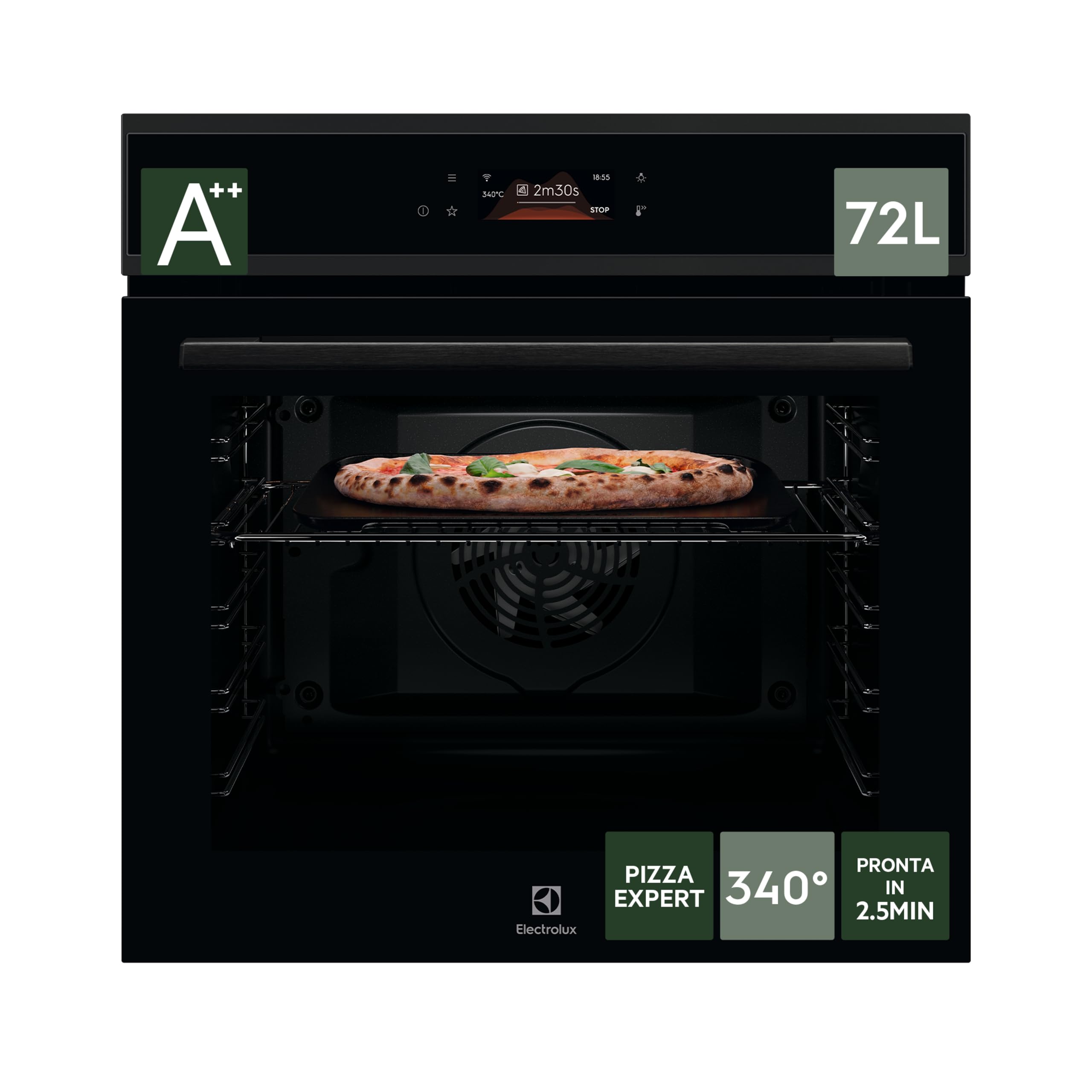 Electrolux Serie 800 EOB8S09WX forno a vapore nero 72L