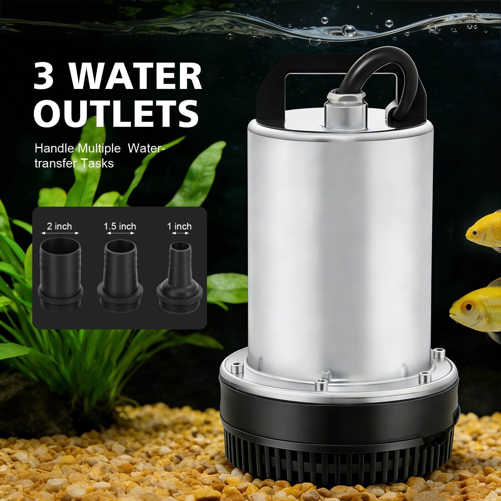 TiryyDrela Pompa Sommergibile 160W 50L/min Acqua 12V Silenziosa