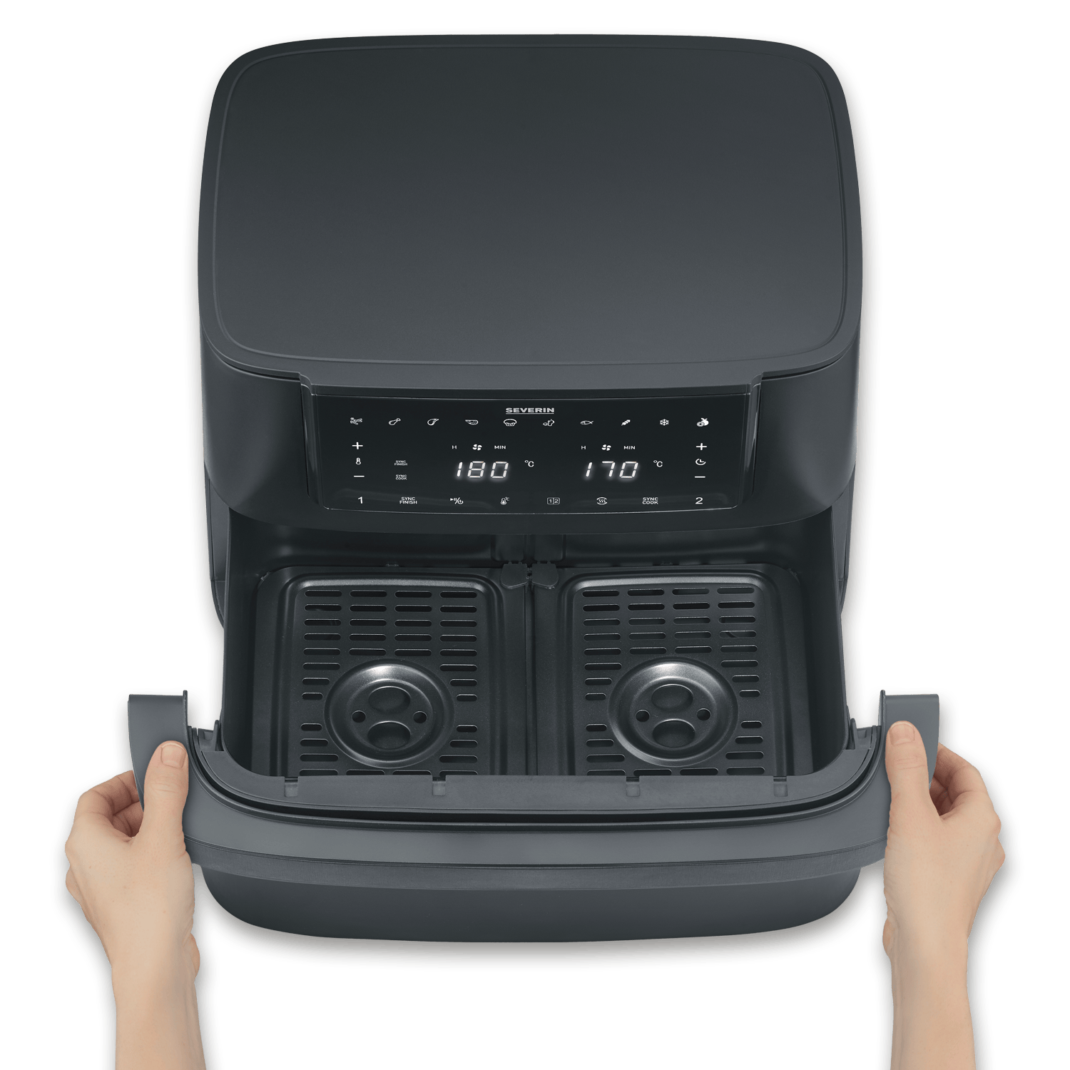 SEVO Black Line Flex Friggitrice ad Aria Calda Doppia Zona