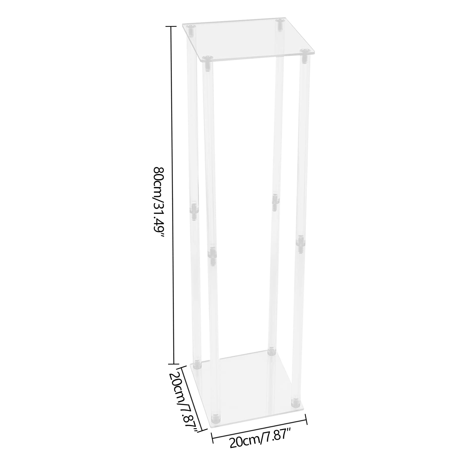 TiryyDrela Colonne Floreali Acrilico Trasparente Set 2 Pezzi