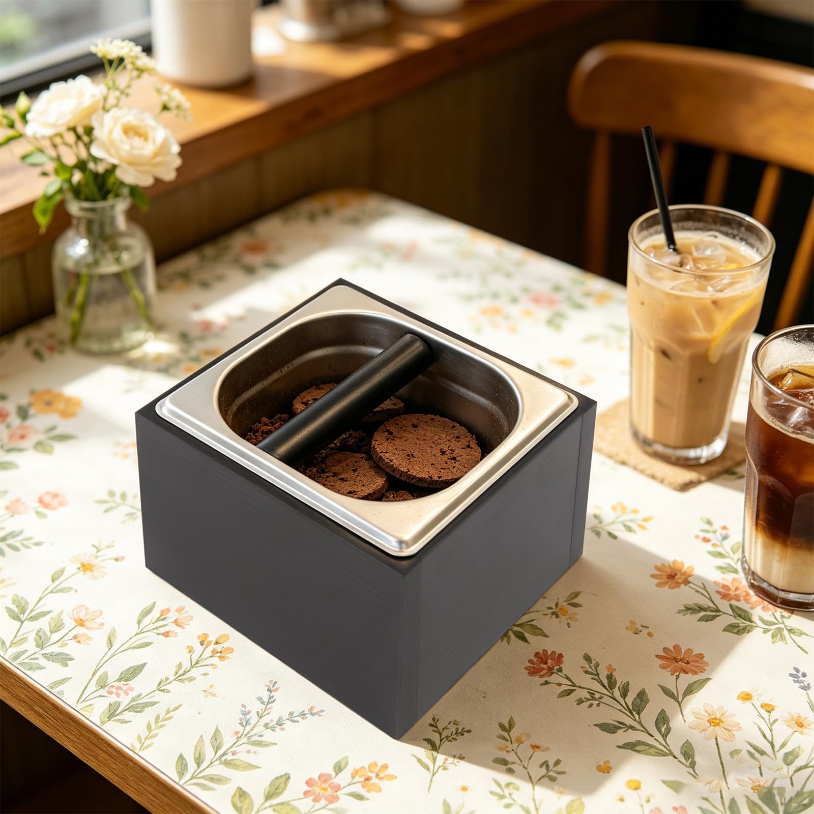 TiryyDrela Knock Box Caffè 1500 ml Acciaio Inox Antiscivolo