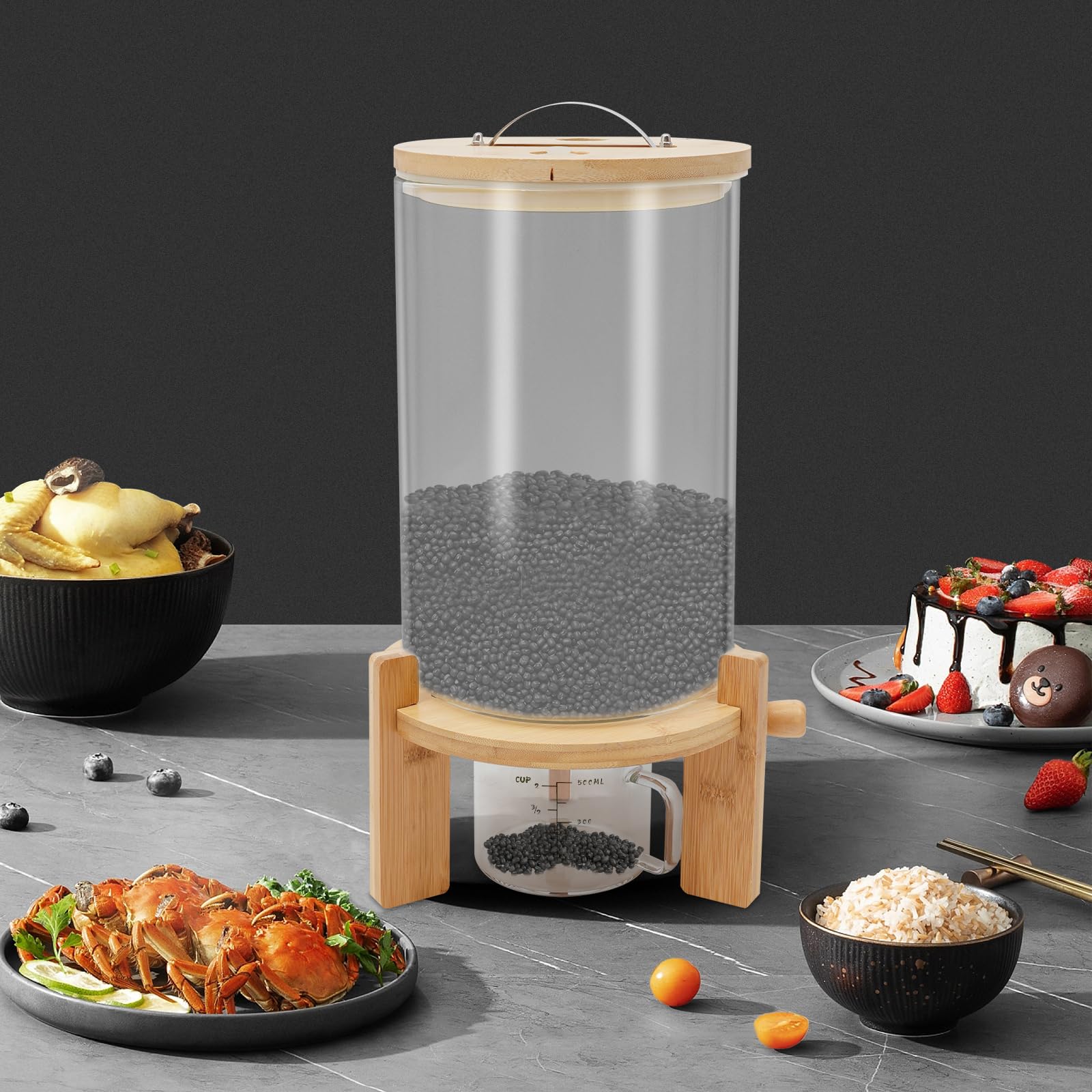 TiryyDrela dispenser cereali in vetro 7,5 L ermetico