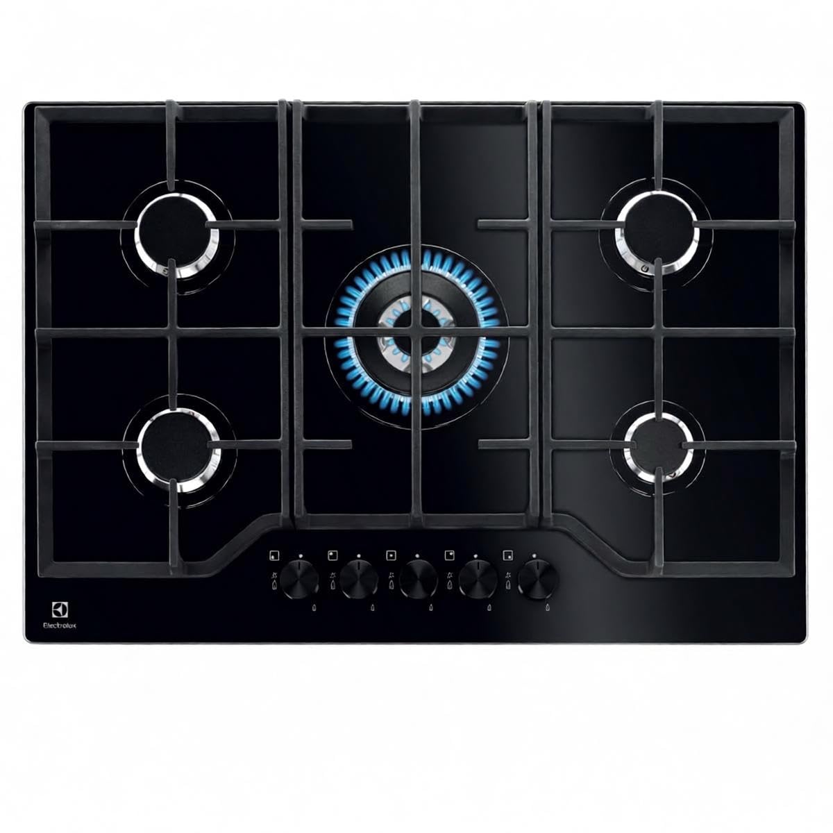 Electrolux Serie 600 EGG7536K piano gas 75 cm nero 5 fuochi