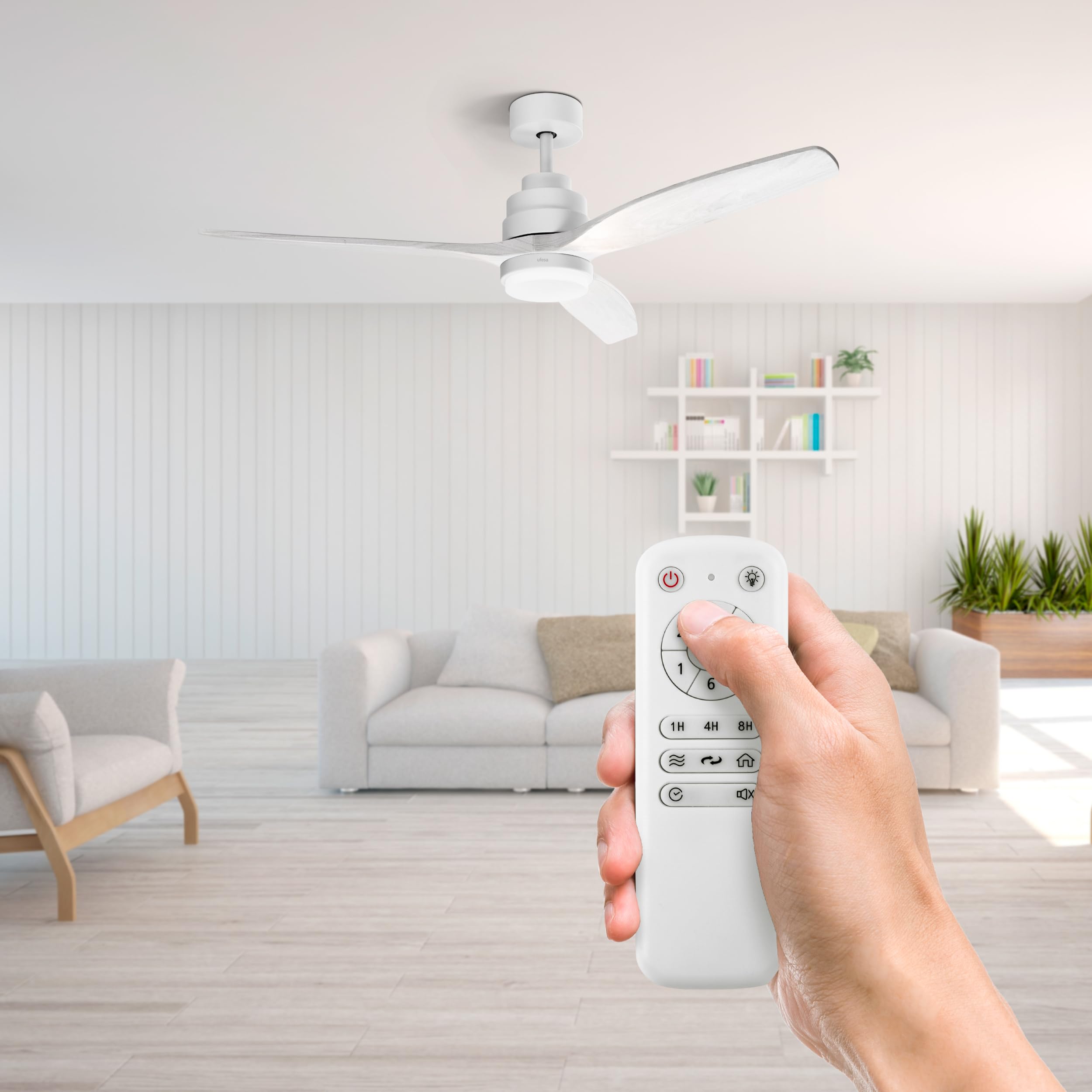 Ufesa ventilatore da soffitto con luce LED bianco 132 cm 40W