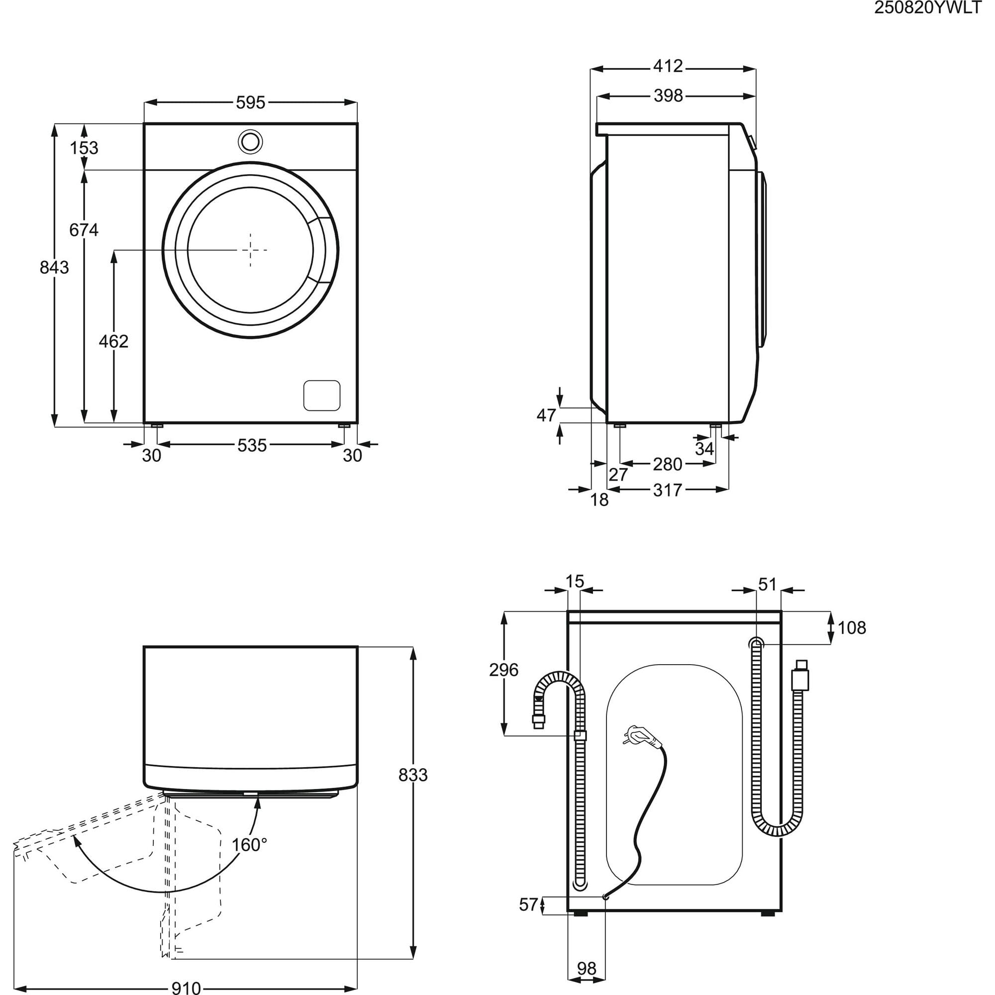 Electrolux Serie 600 EW6S306BL lavatrice slim 6kg nera