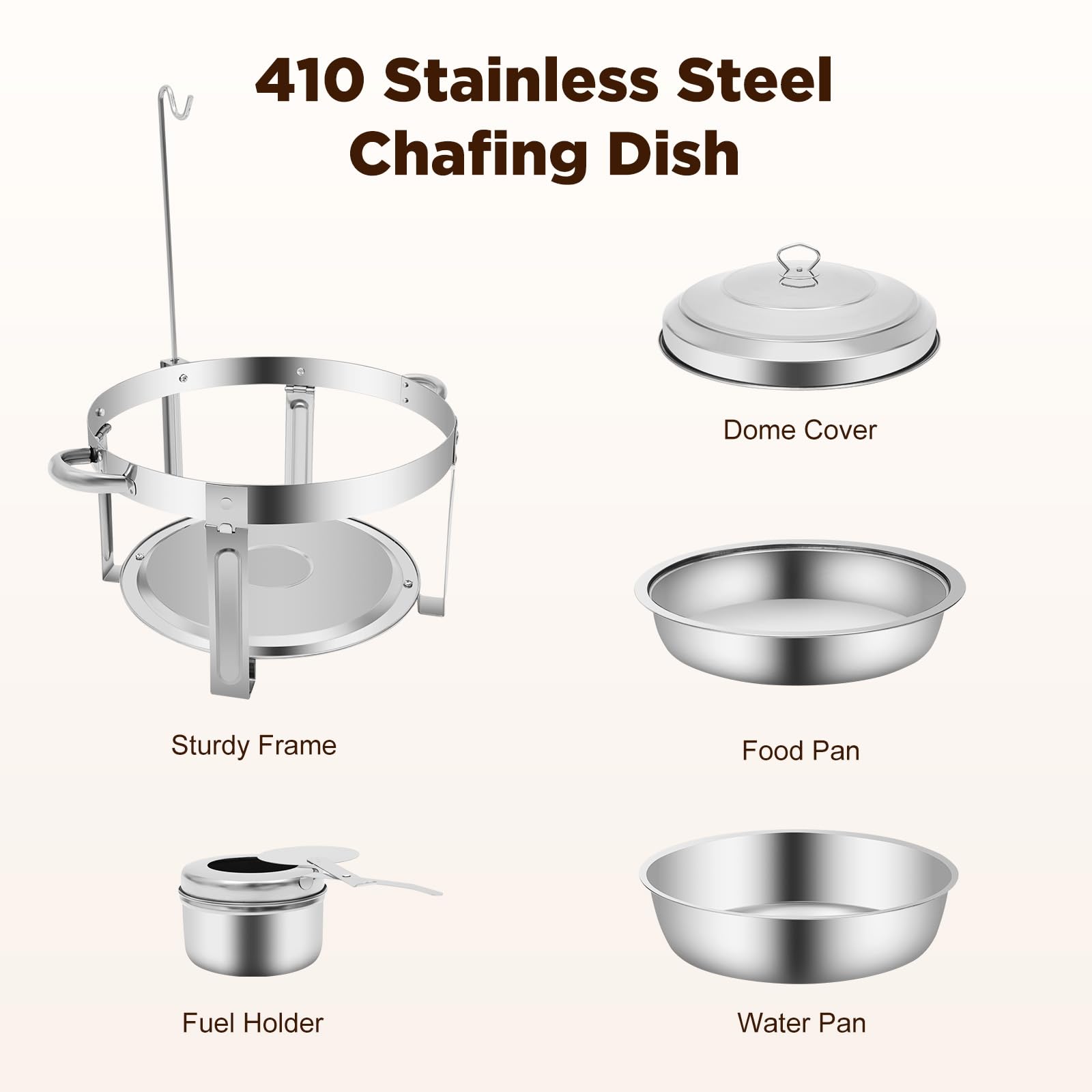 TiryyDrela Chafing Dish Inox 7,5 L Scaldavivande catering 44x26 cm