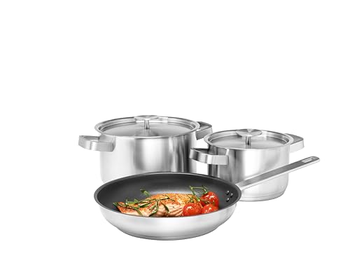 Electrolux E3SS Set Pentole Acciaio Inox 3 Pezzi 16-24 cm