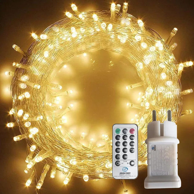 WOWDSGN catena luminosa 20 m 200 LED bianco caldo IP44