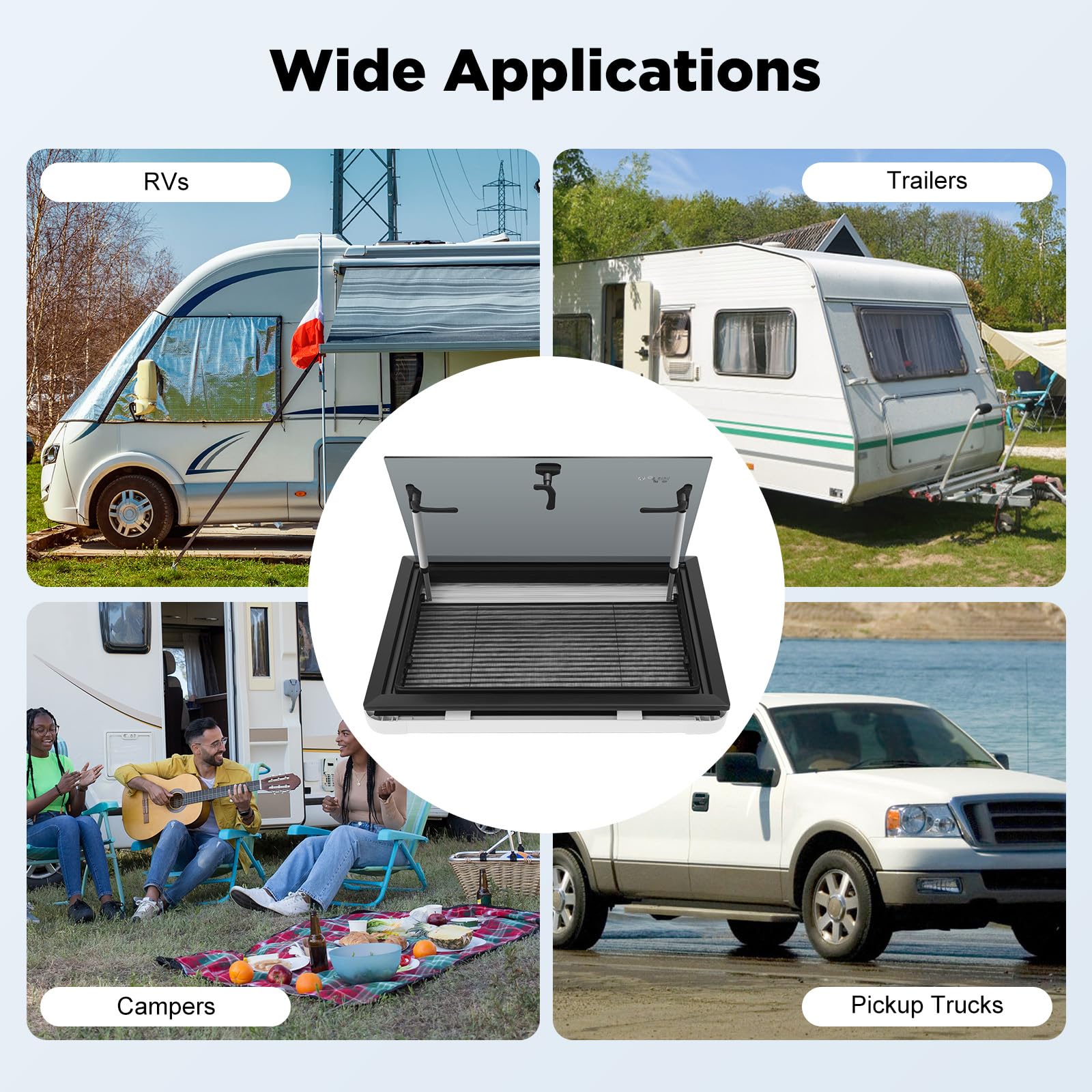 TiryyDrela Finestra Camper 60x45 cm Vetro Zanzariera 65°