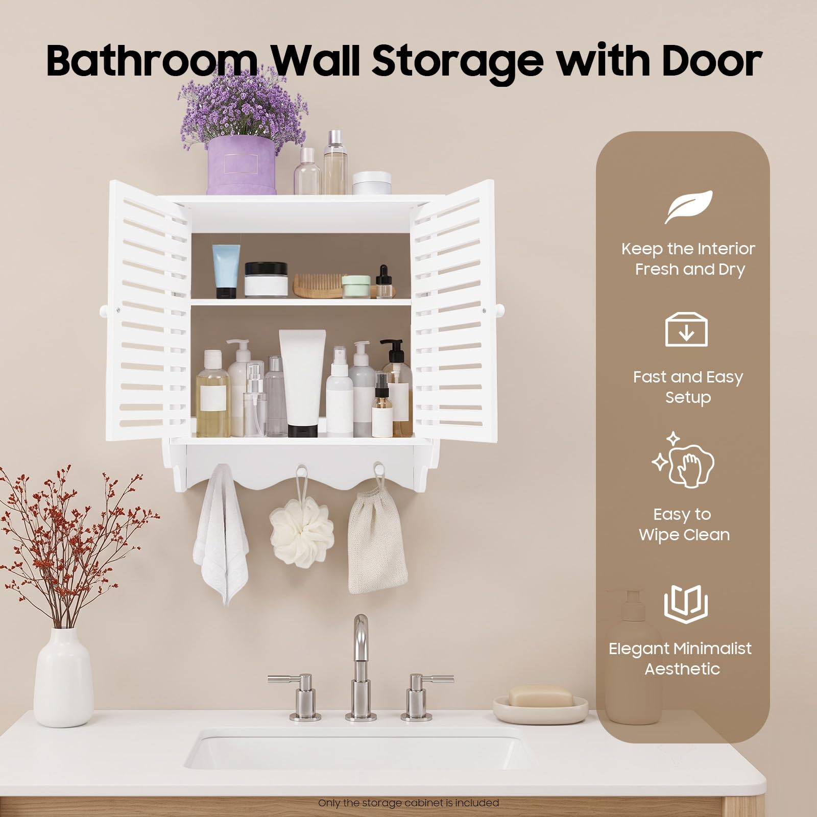 TiryyDrela Pensile Bagno Bianco 2 Livelli Parete Resistente