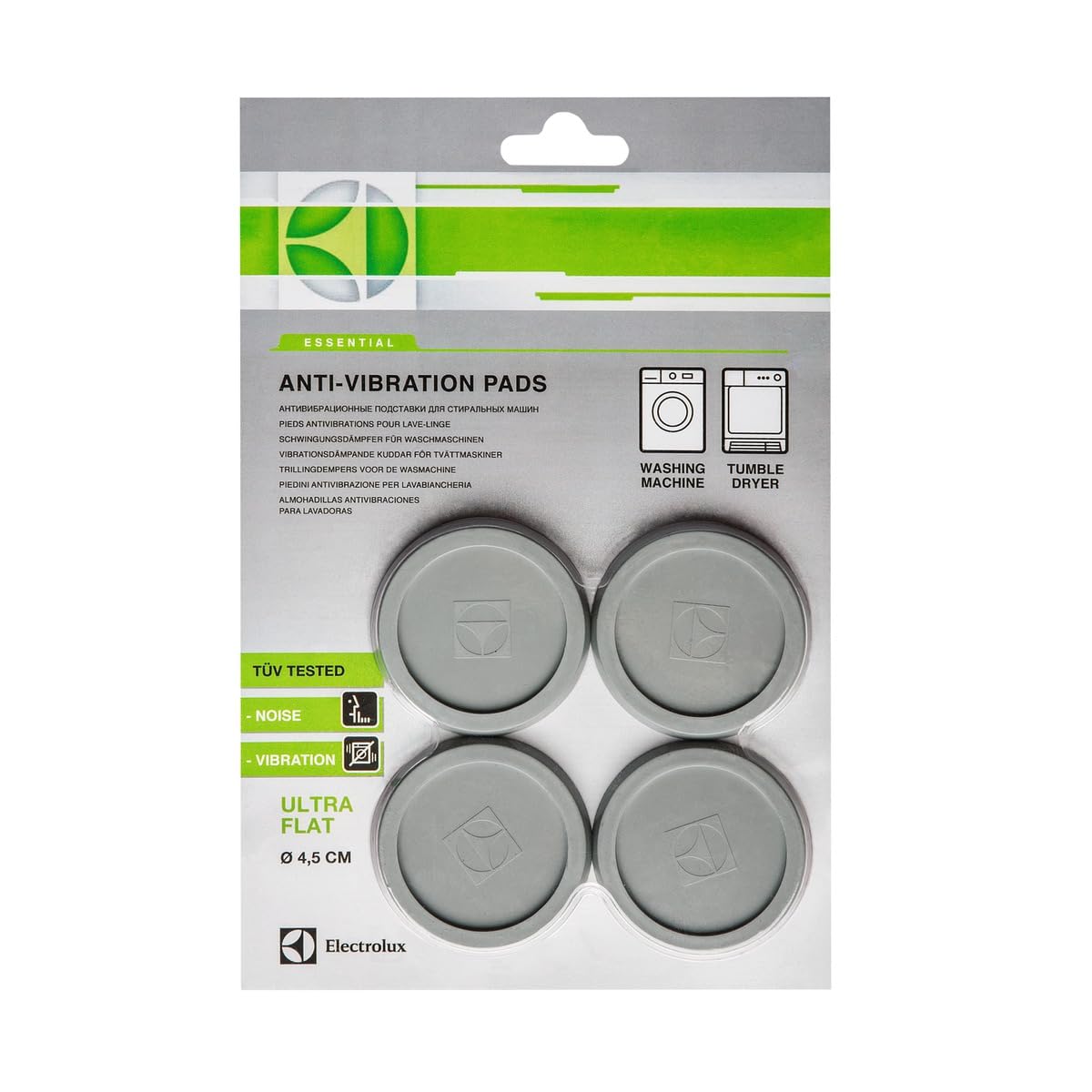 Electrolux E4WHPA02 piedini lavatrice antirumore grigi