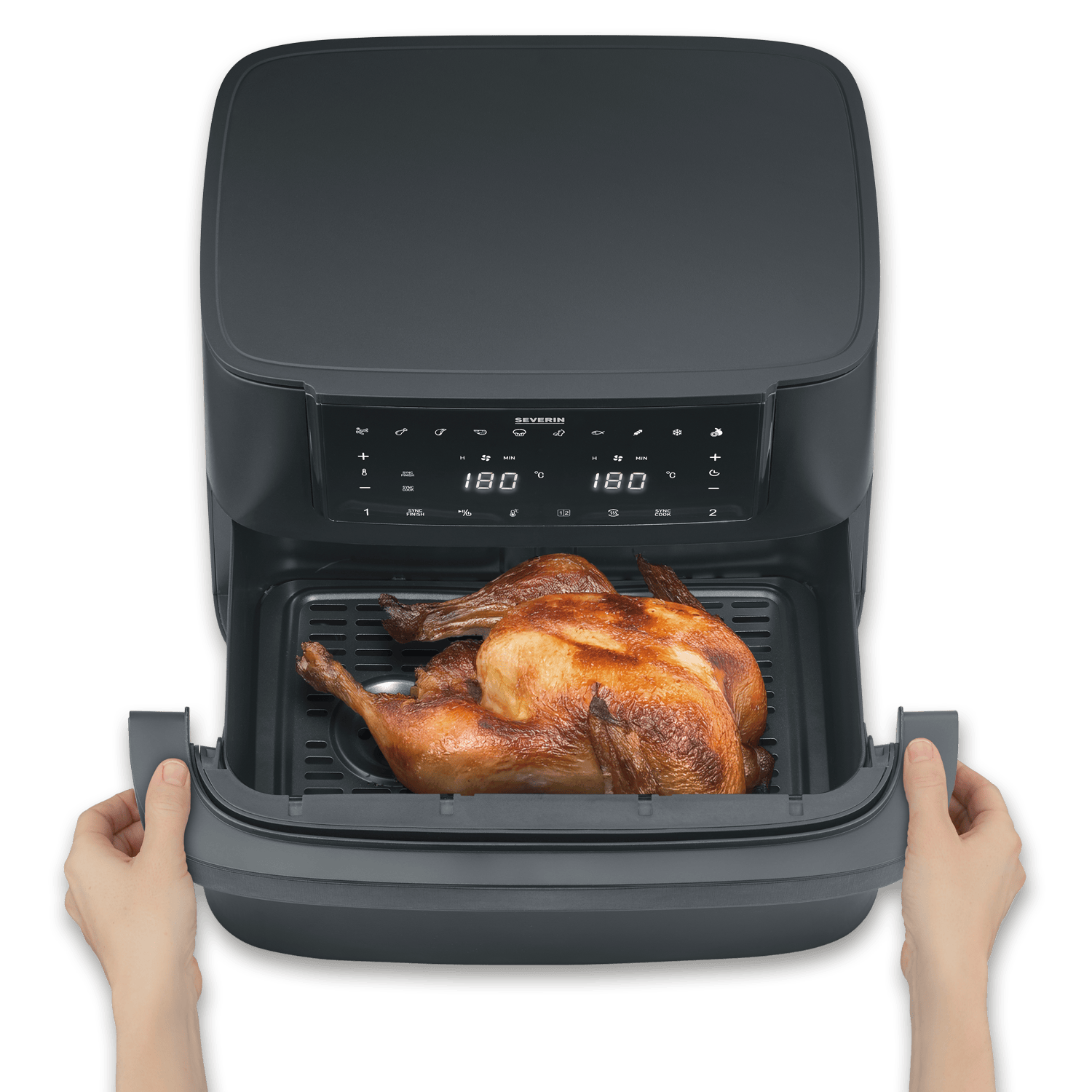 SEVO Black Line Flex Friggitrice ad Aria Calda Doppia Zona