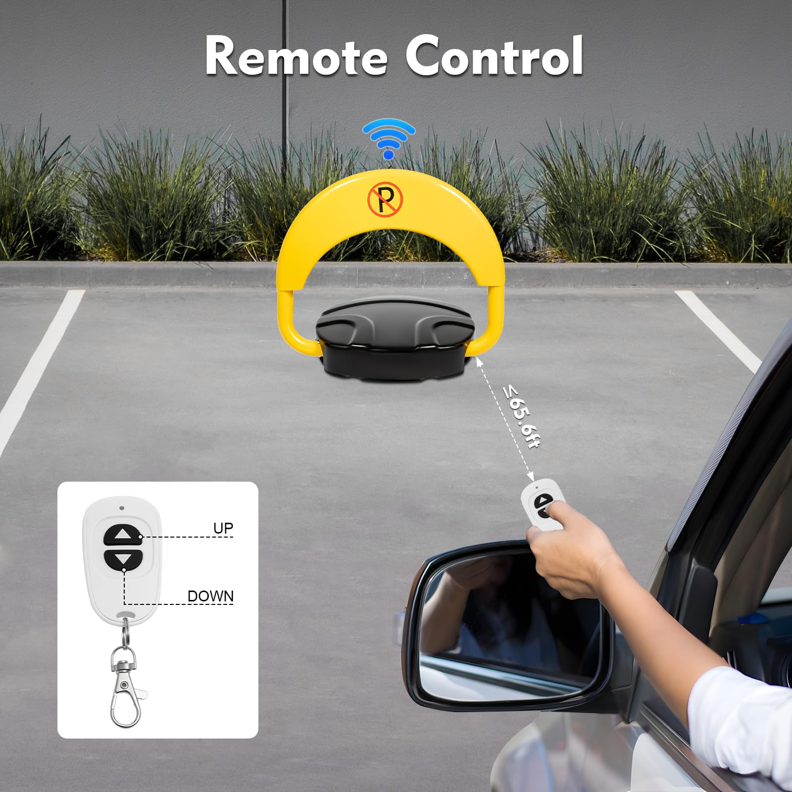 TiryyDrela Barriera Parcheggio Telecomando 46x46 con Allarme