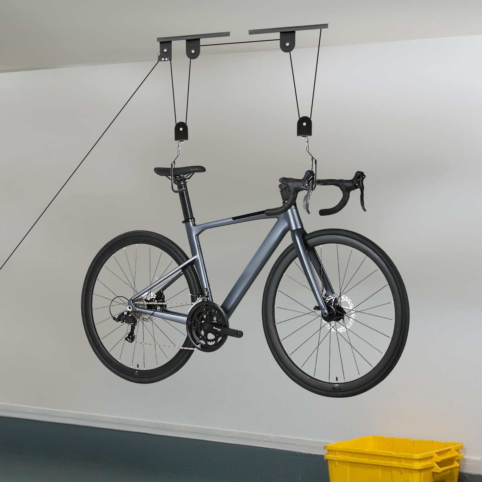 TiryyDrela Sollevatore Bici Soffitto Acciaio 60 Kg con Ganci