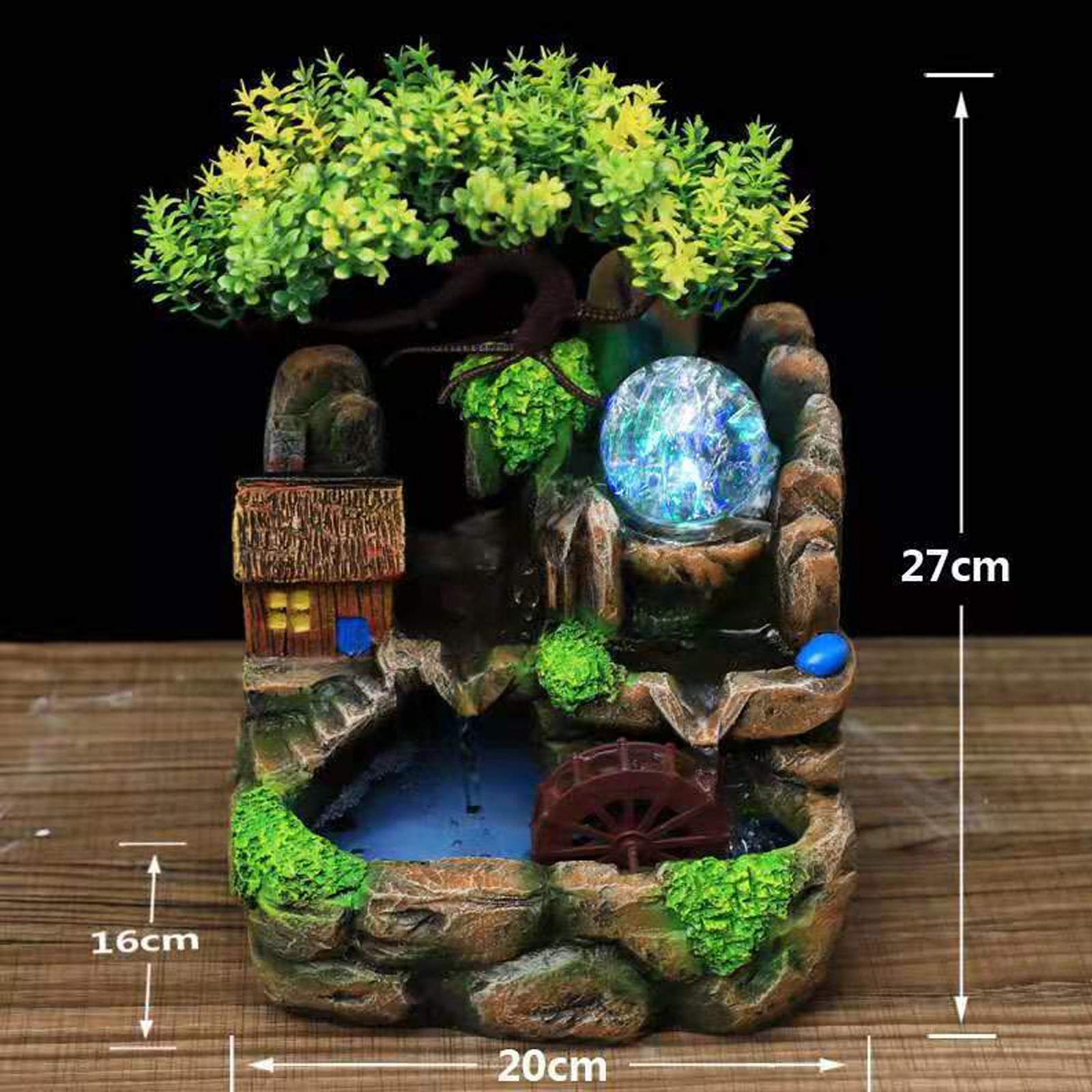 TiryyDrela Fontana da Tavolo Zen LED 27x20x16 cm