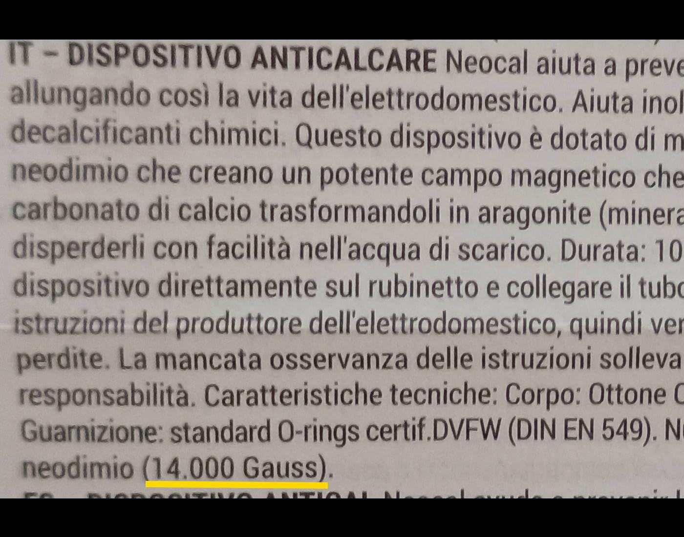 Electrolux M6WMA103 Neocal filtro anticalcare magnetico universale