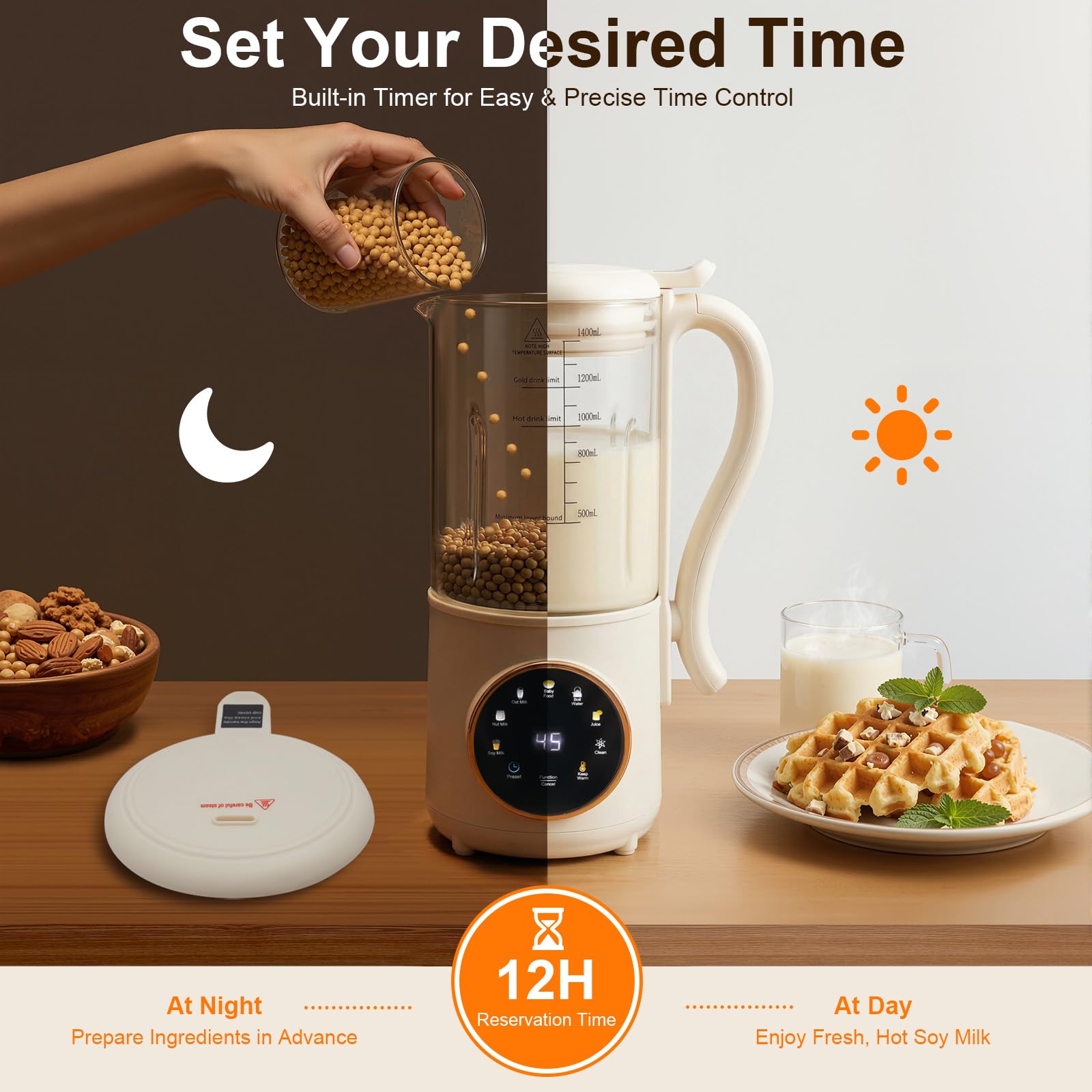 TiryyDrela Macchina Latte di Soia 1,4 L 600W