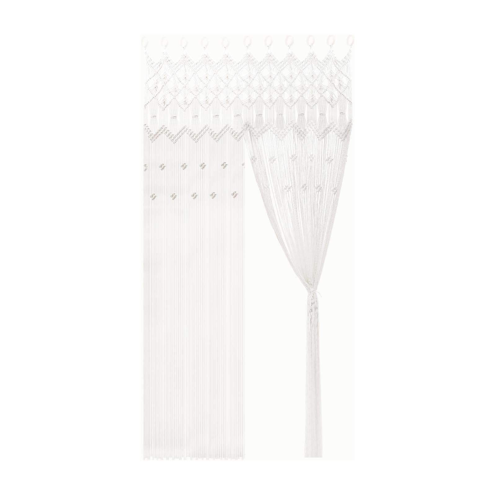 TiryyDrela Tenda Macramé Cotone Bianca 120x195 cm Boho