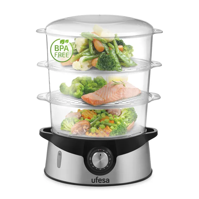 Ufesa CV4000 vaporiera elettrica 9 L 800 W 3 vassoi timer 60 min