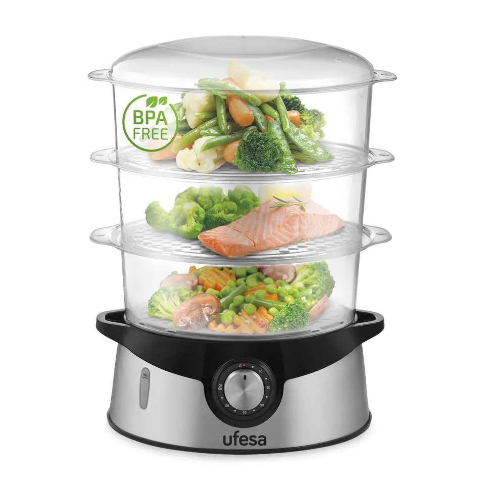 Ufesa CV4000 vaporiera elettrica 9 L 800 W 3 vassoi timer 60 min