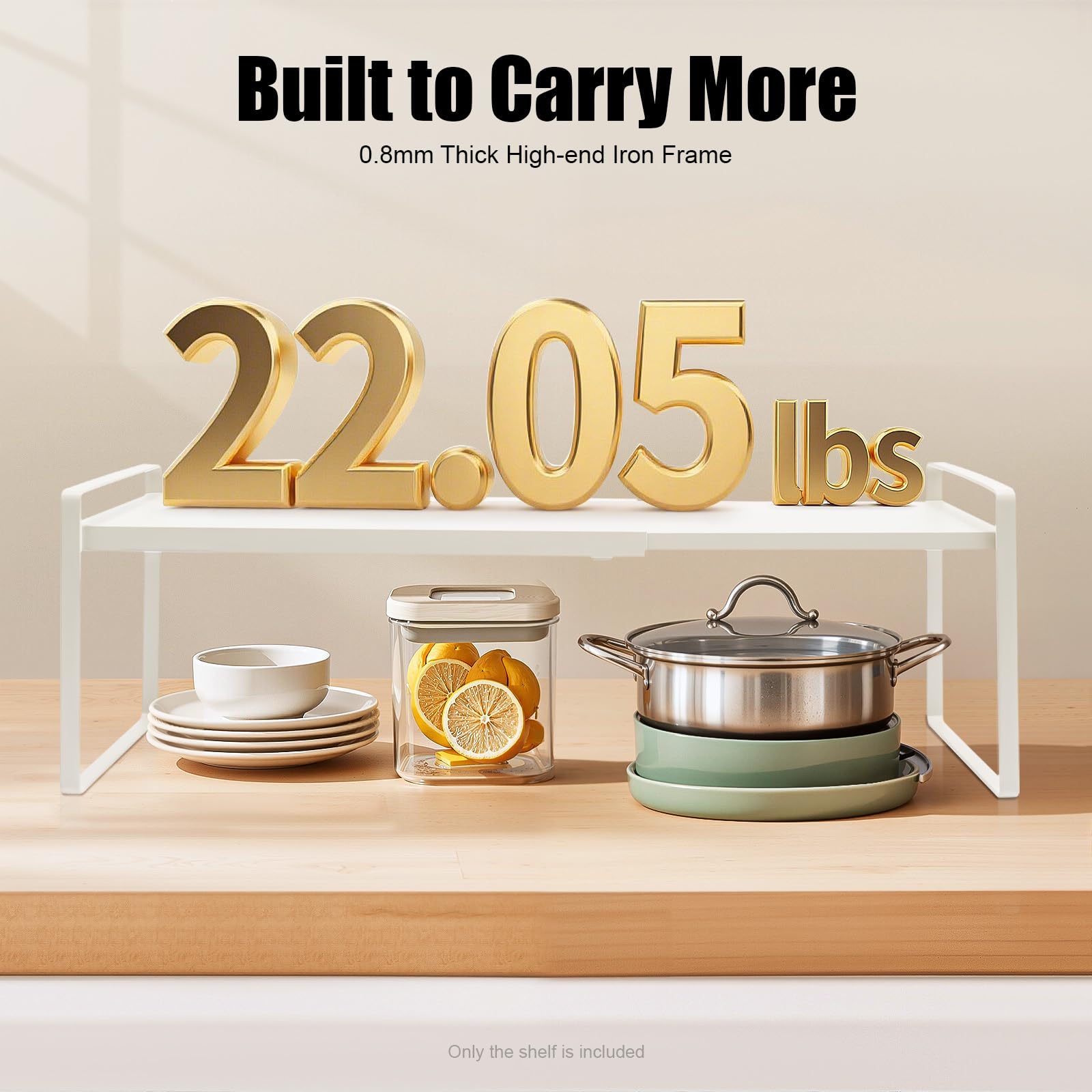 TiryyDrela Scaffale Allungabile Mensola Cucina 34-63 cm 10 kg