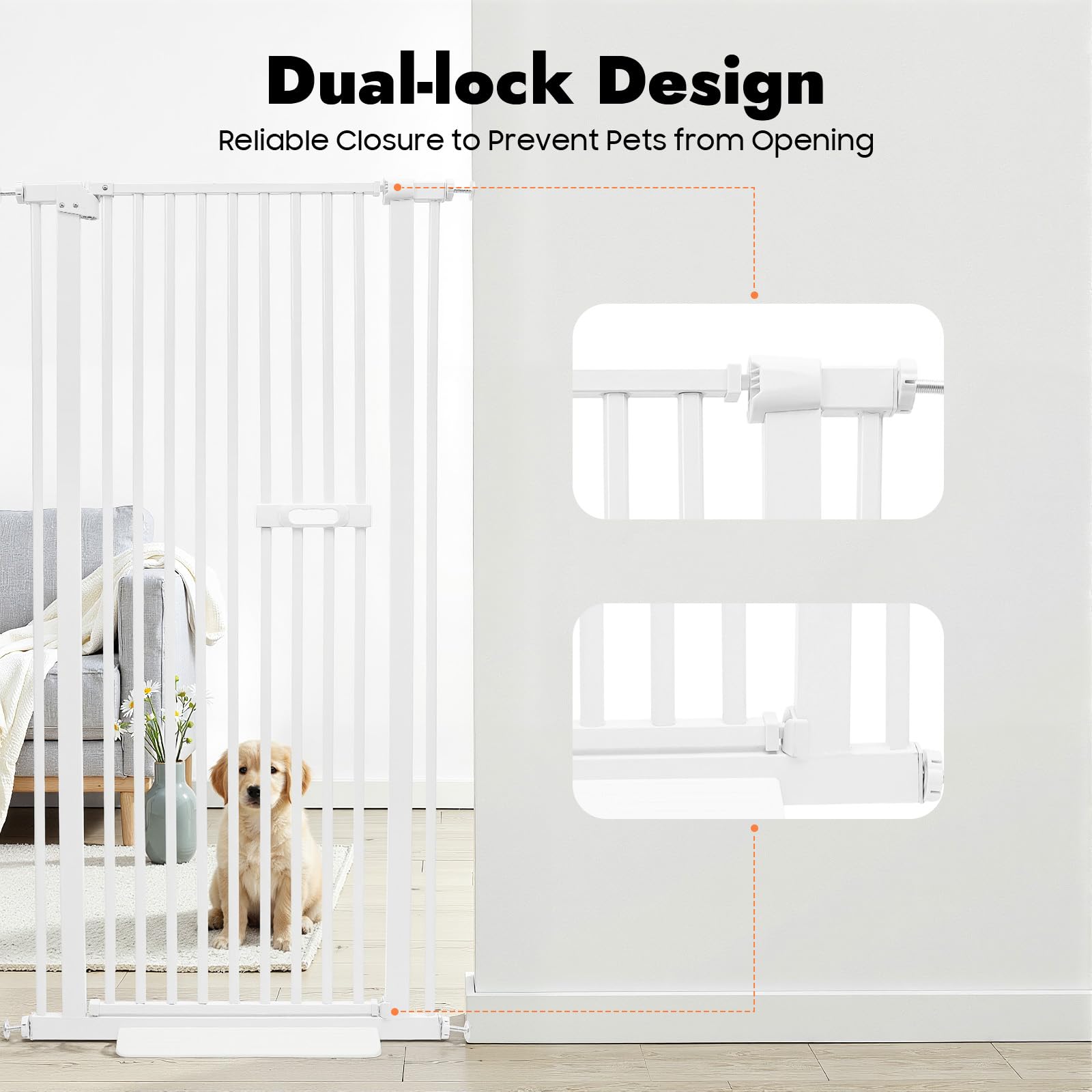TiryyDrela Cancello Sicurezza Cani Bianco 76-85 cm H150