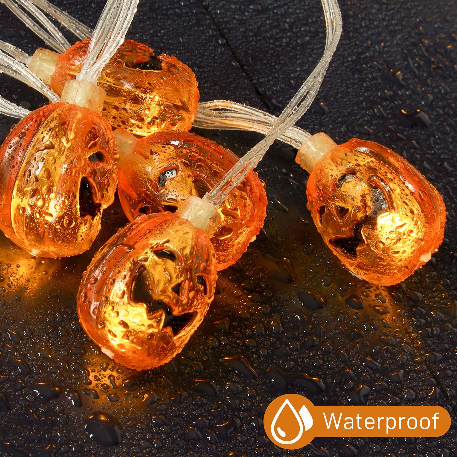 WOWDSGN catena luminosa zucca Halloween 4,5m 40 LED