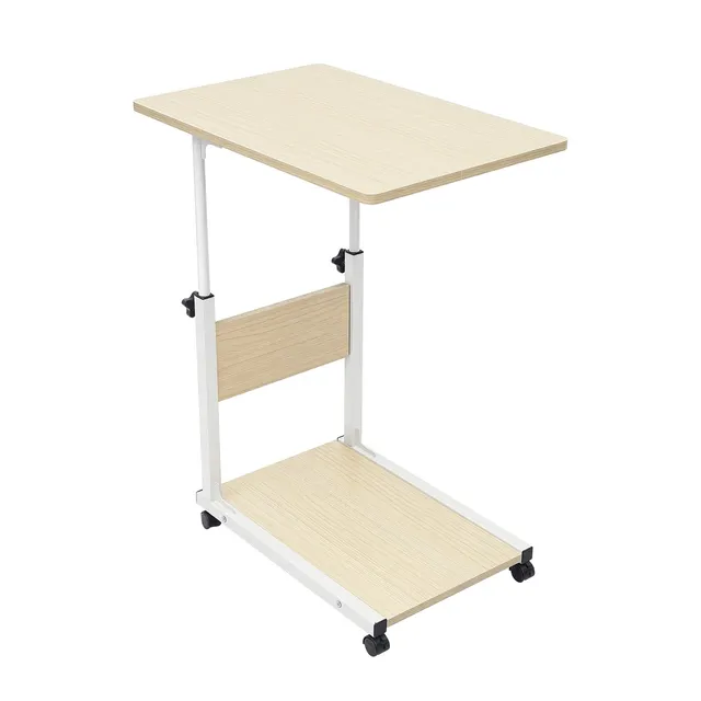 TiryyDrela Tavolino Ruote Altezza 55-80 cm MDF 50x35 cm Bianco