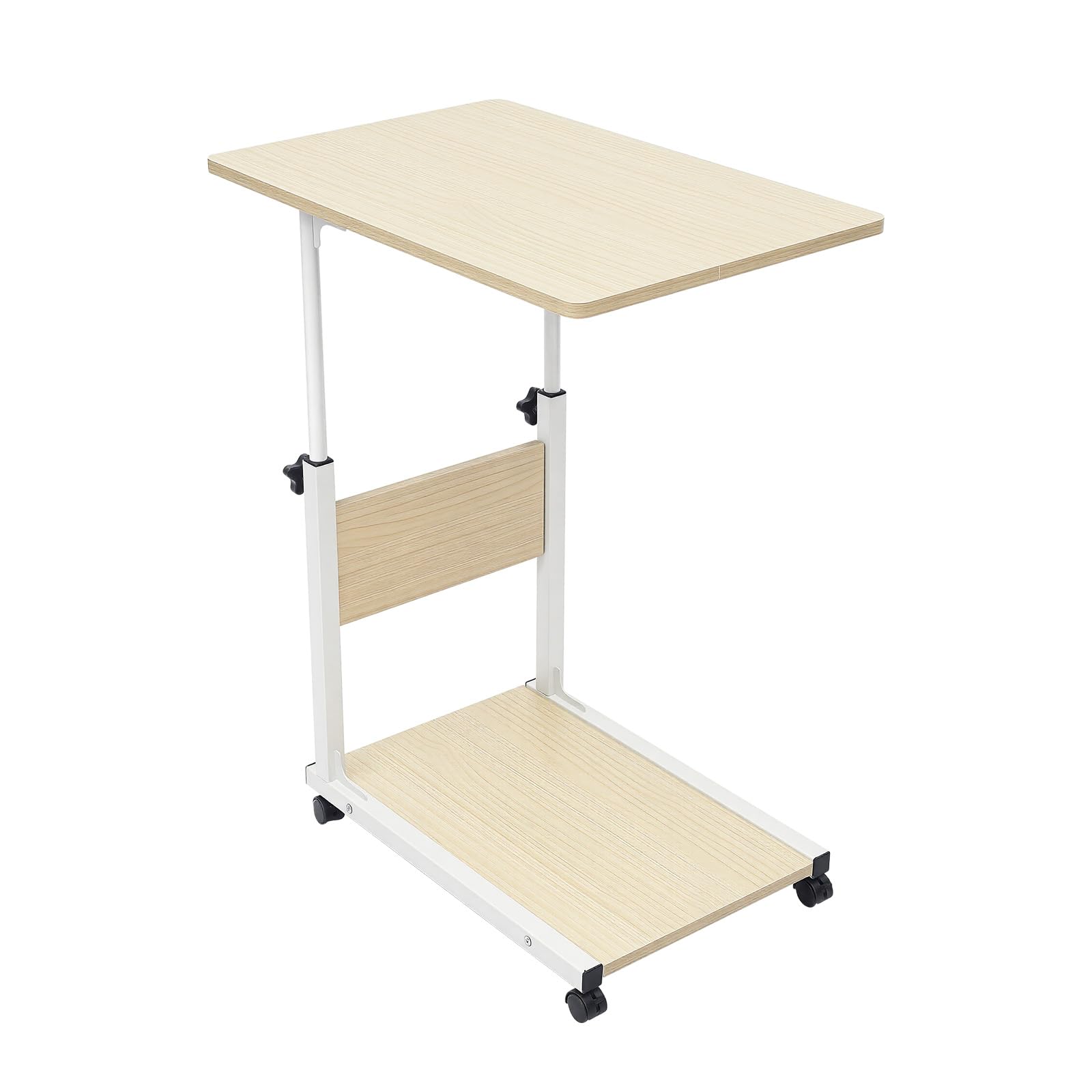 TiryyDrela Tavolino Ruote Altezza 55-80 cm MDF 50x35 cm Bianco
