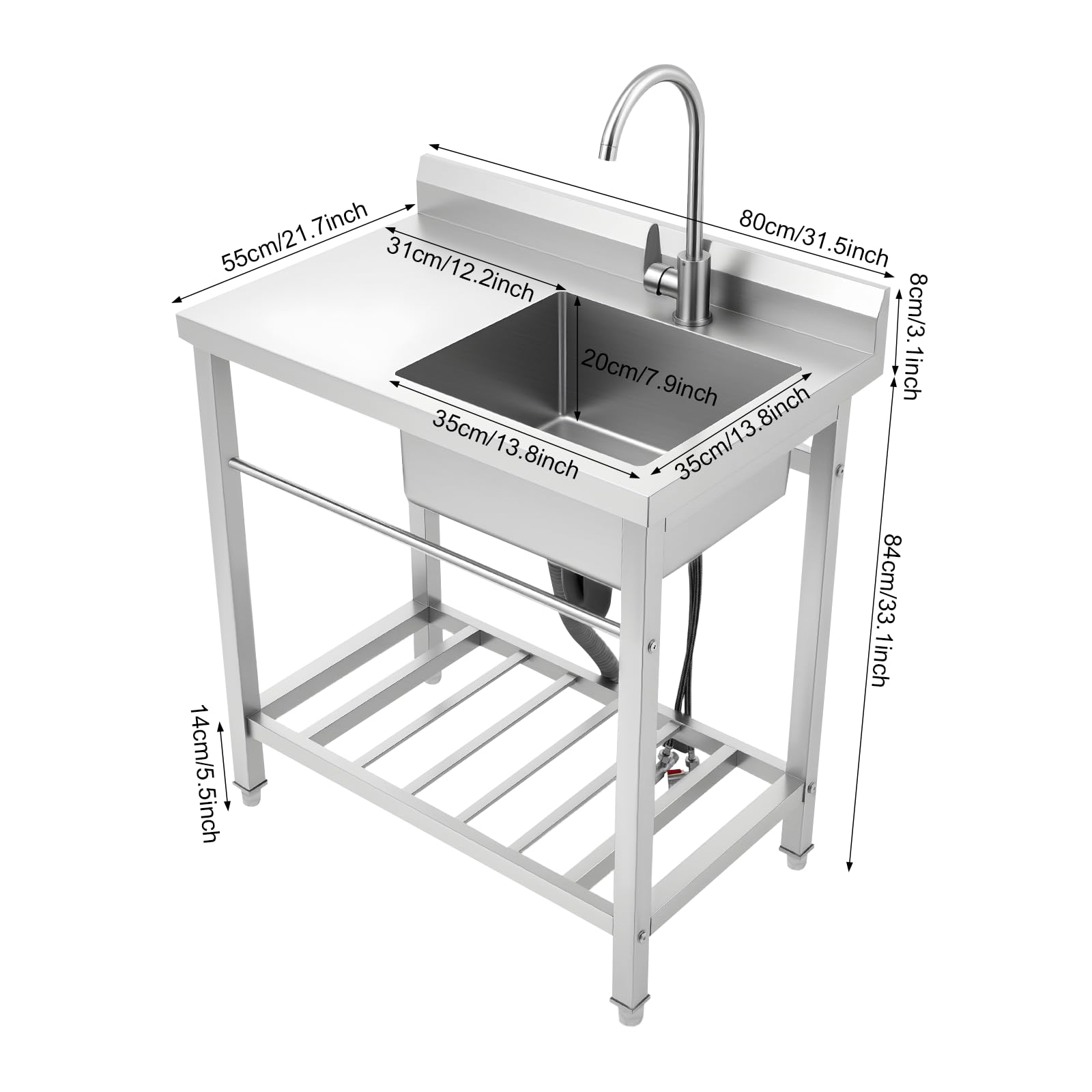 TiryyDrela Lavello Freestanding 1 Vasca 80x55x84 cm