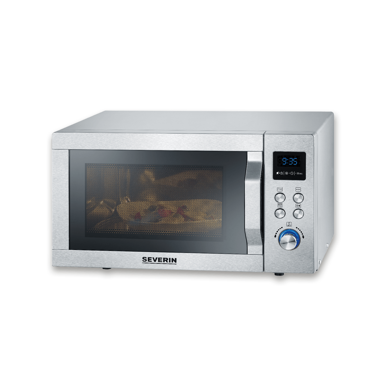 SEVO microonde con grill 2 in 1 acciaio 8 programmi