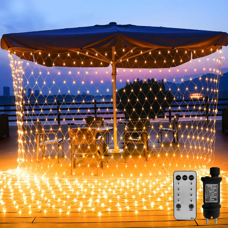 WOWDSGN rete luci LED 200 bianco caldo 3x2 m telecomando
