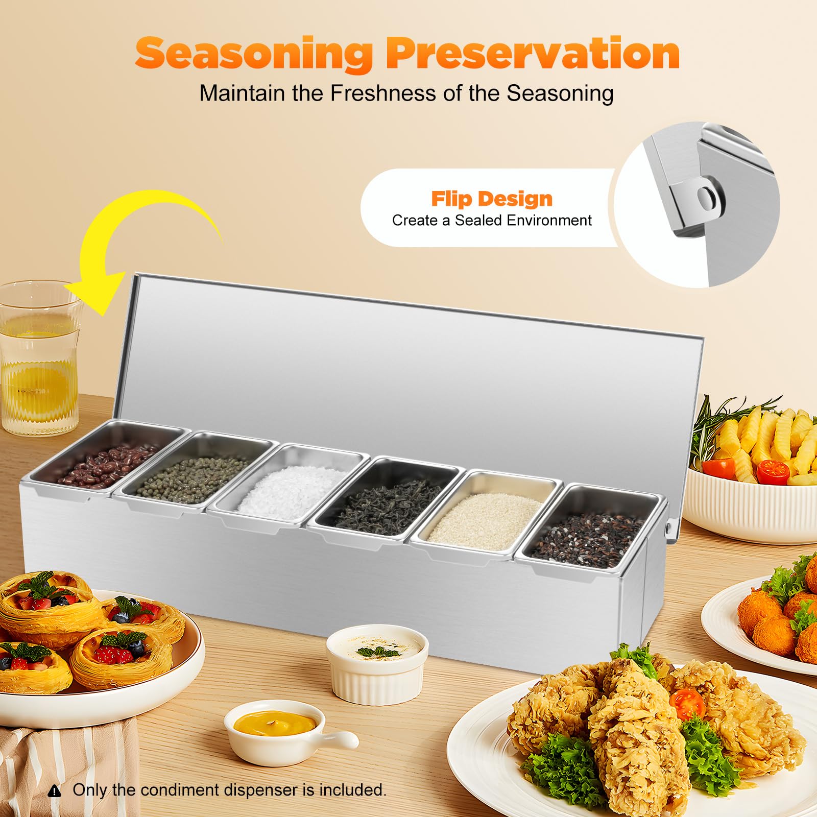 TiryyDrela Portaspezie 6 Scomparti Acciaio Inox 450 ml