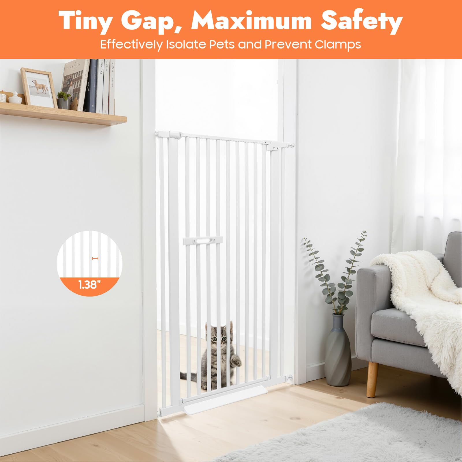 TiryyDrela Cancello Sicurezza Cani Bianco 76-85 cm H150
