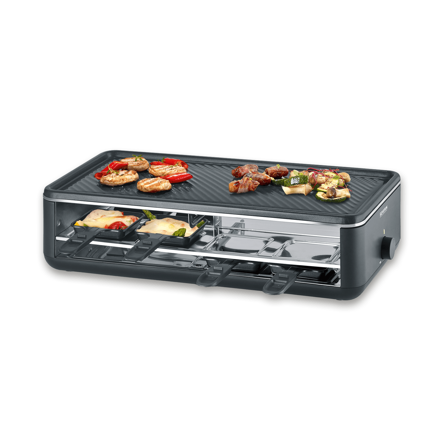 SEVERIN Black Line Lite raclette grill 8 padelle antiaderenti