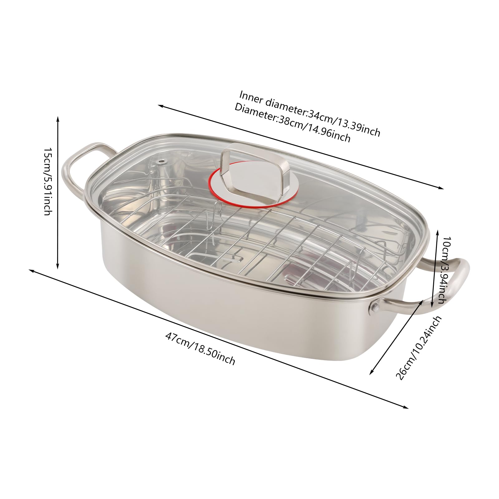 TiryyDrela Pentola a Vapore Acciaio Inox 6L per Induzione