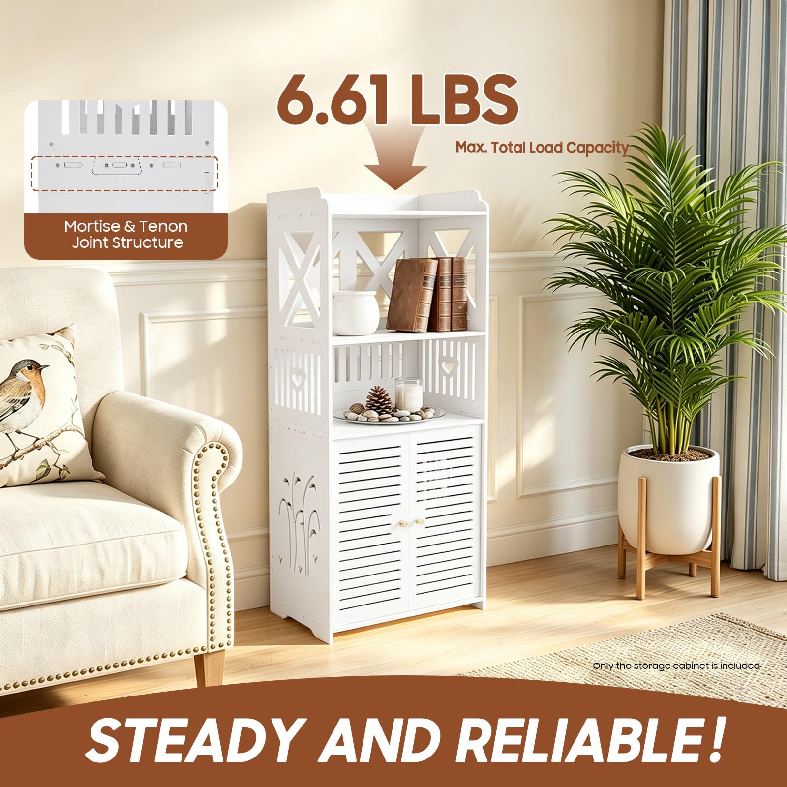 TiryyDrela mobile colonna bagno bianco stretto 40x90 cm