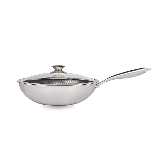 Reishunger Premium wok 28 cm con coperchio antiaderente induzione