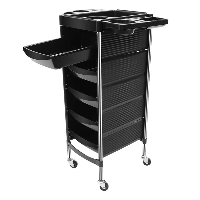 TiryyDrela Carrello Parrucchiere 5 Cassetti Nero