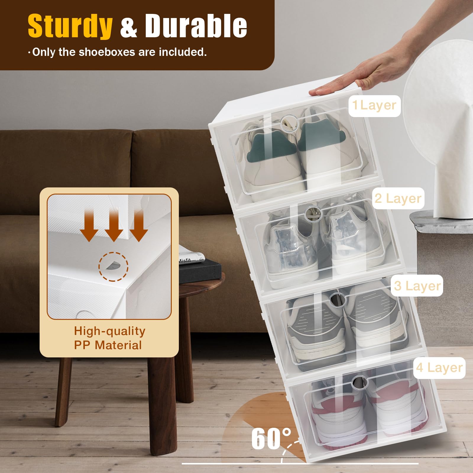 TiryyDrela Scatole Scarpe Trasparenti Set 24 Pezzi Impilabili