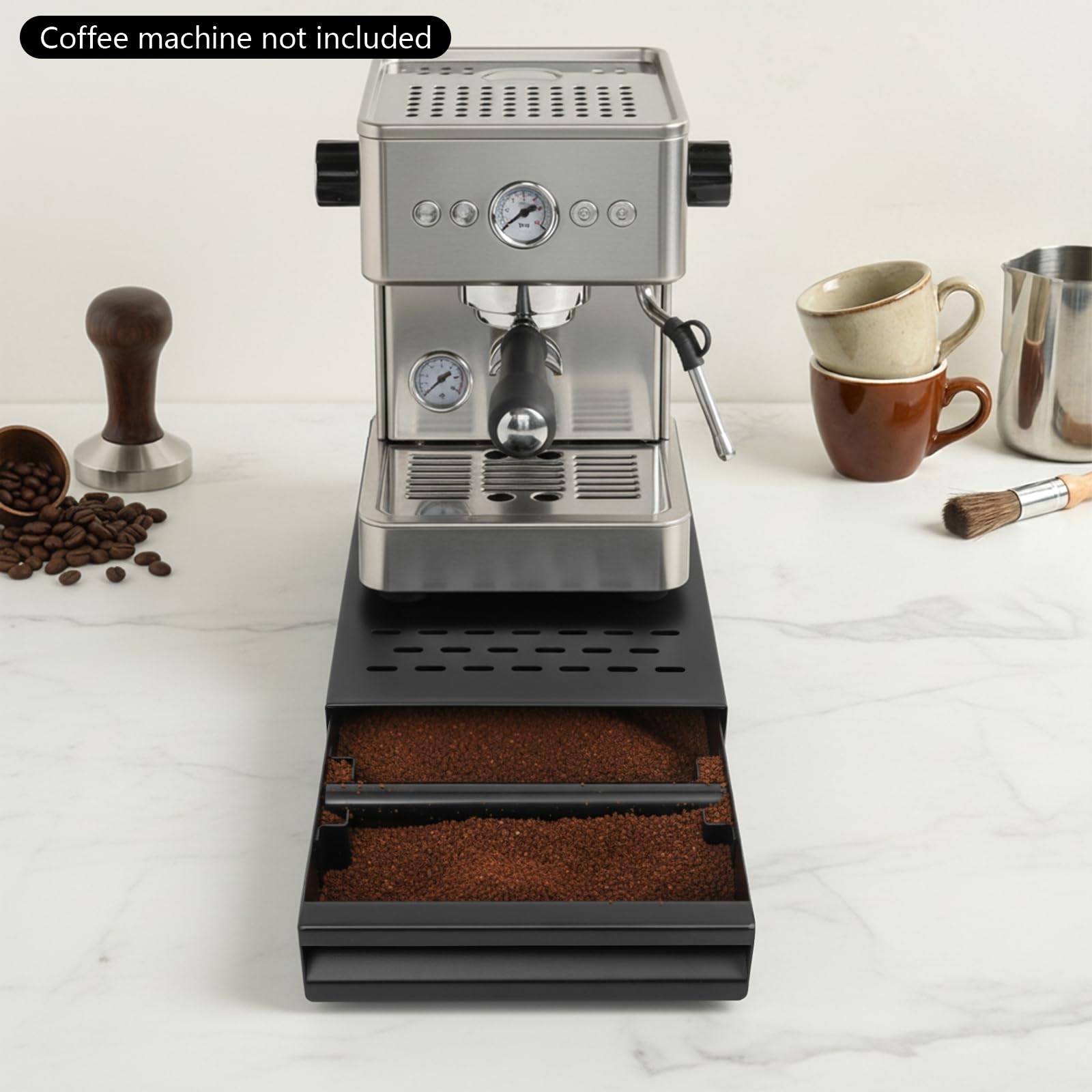 TiryyDrela Knock Box Caffè Acciaio Inox Nero 28x18x5 cm